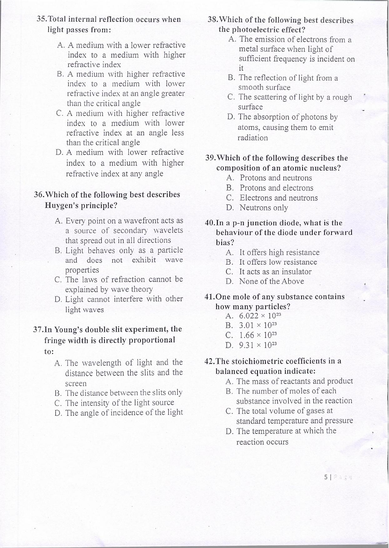 KUET 2024 Integrated Masters in Electronics Question Paper - Page 6
