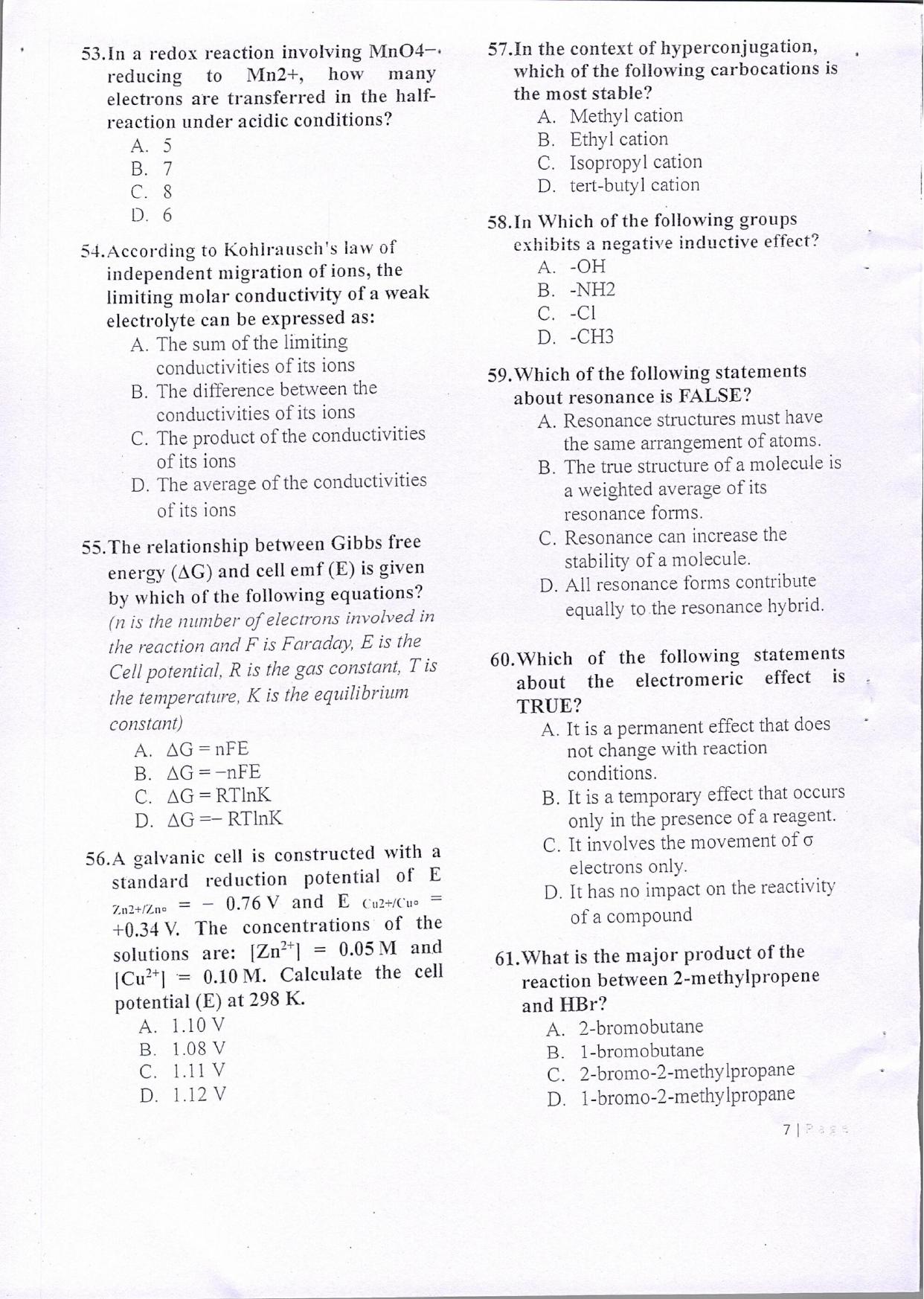 KUET 2024 Integrated Masters in Electronics Question Paper - Page 8