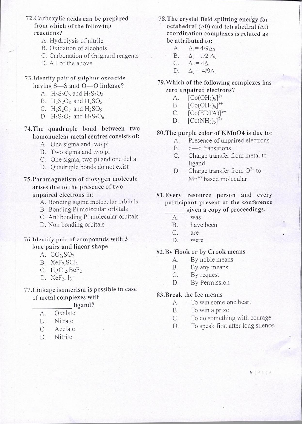 KUET 2024 Integrated Masters in Electronics Question Paper - Page 10