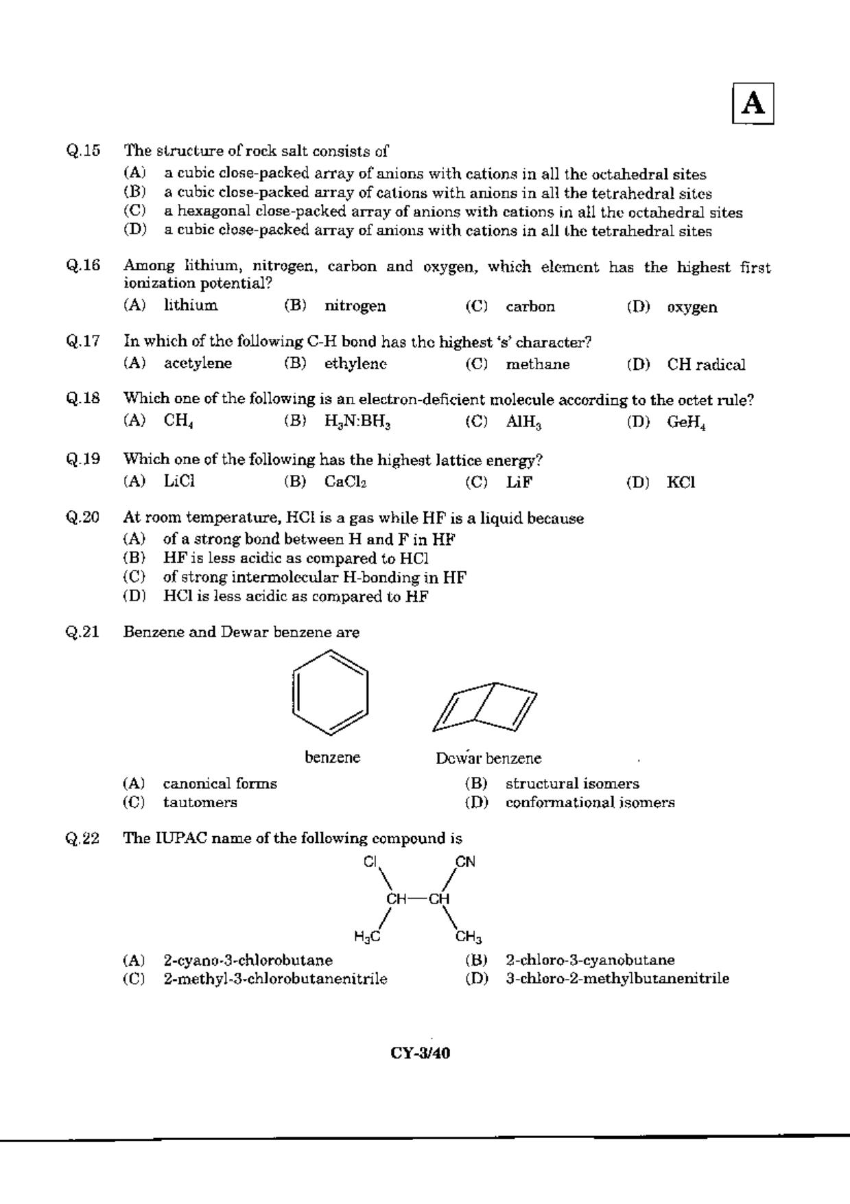 Jam Question Paper Pattern JAM 2010: CY Question Paper - IndCareer Docs