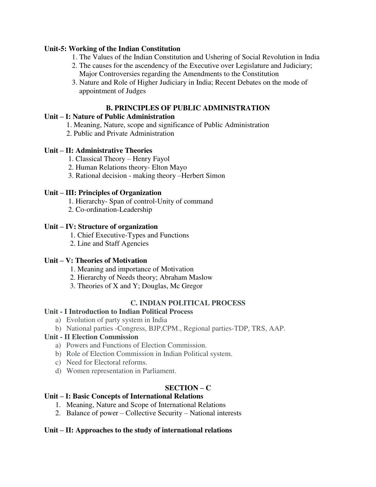 AP PGCET POLITICAL SCIENCE Syllabus - Page 3