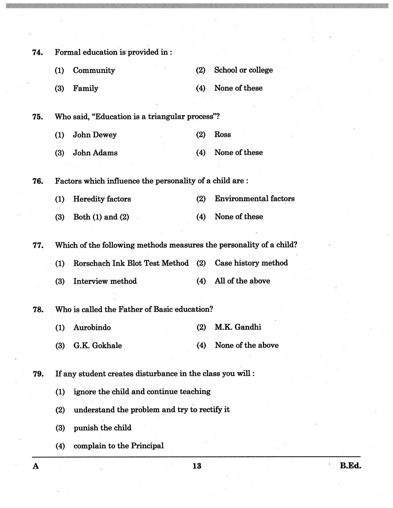 JKBOPEE B.Ed 2011 (Kashmir) Question Paper - Page 13