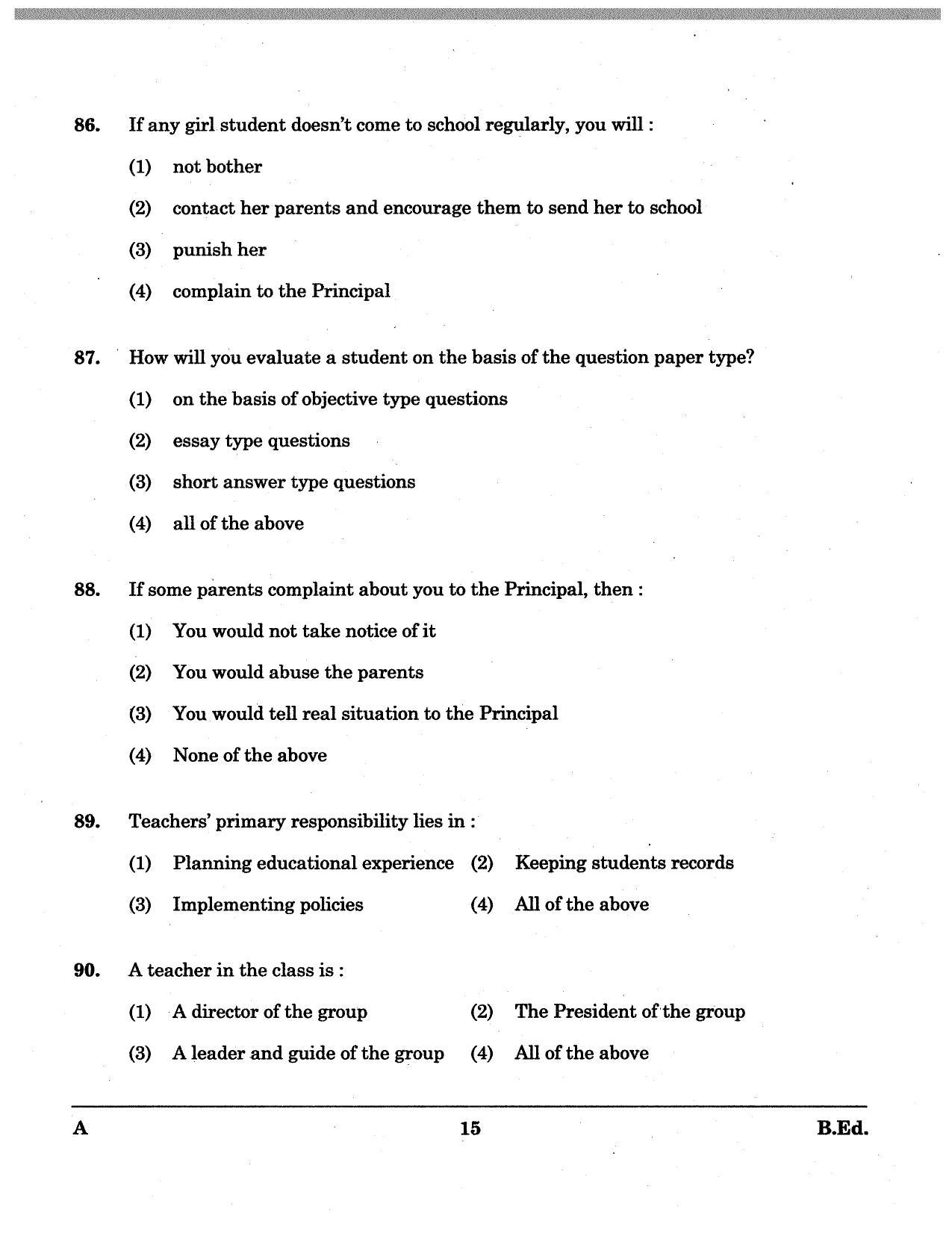 JKBOPEE B.Ed 2011 (Kashmir) Question Paper - Page 15