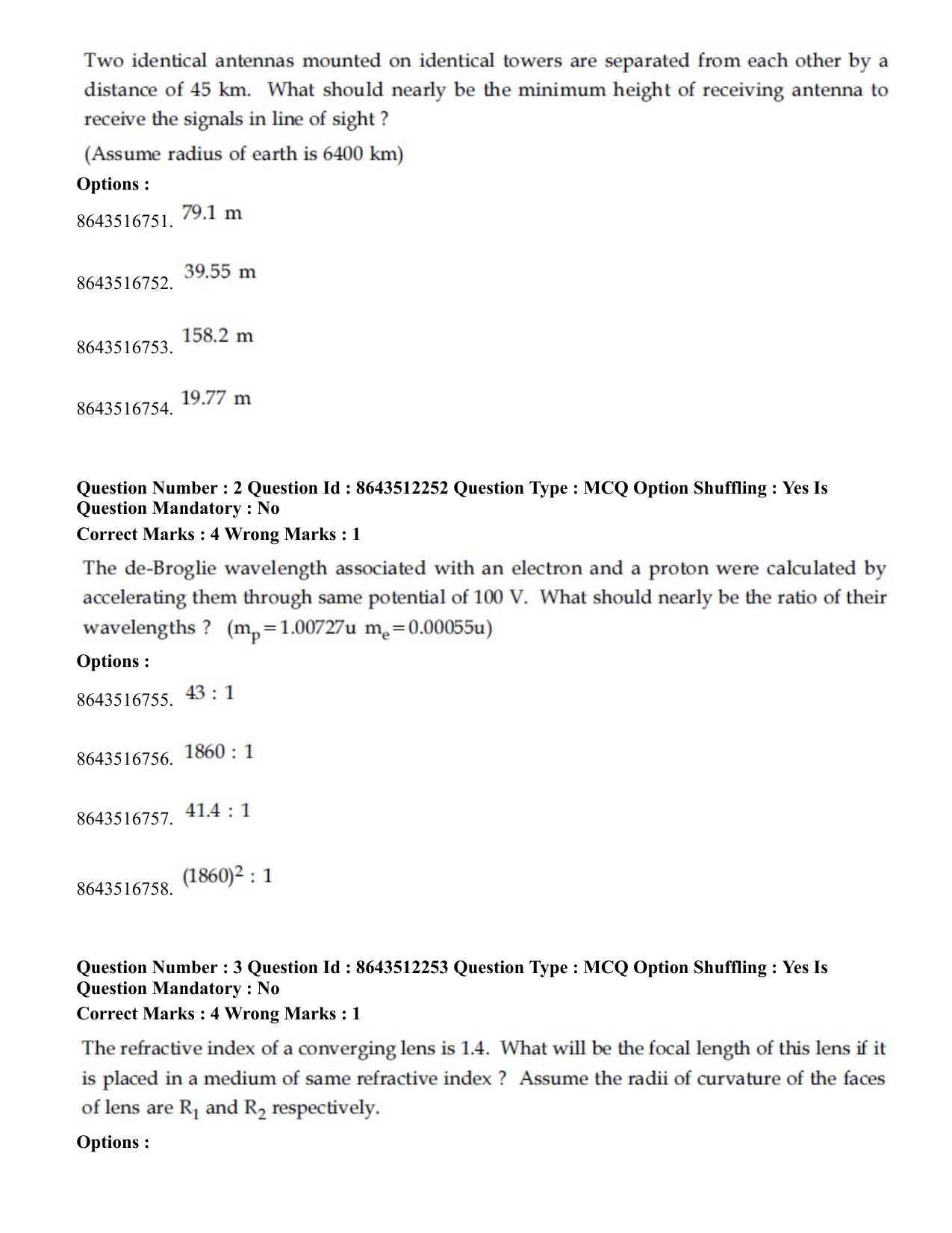 JEE Mains 2021: BTech	(Shift 2) 16-03-2021 Question Paper - Page 2