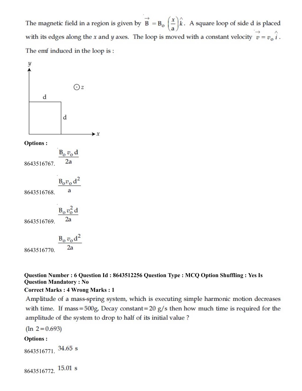 JEE Mains 2021: BTech	(Shift 2) 16-03-2021 Question Paper - Page 4
