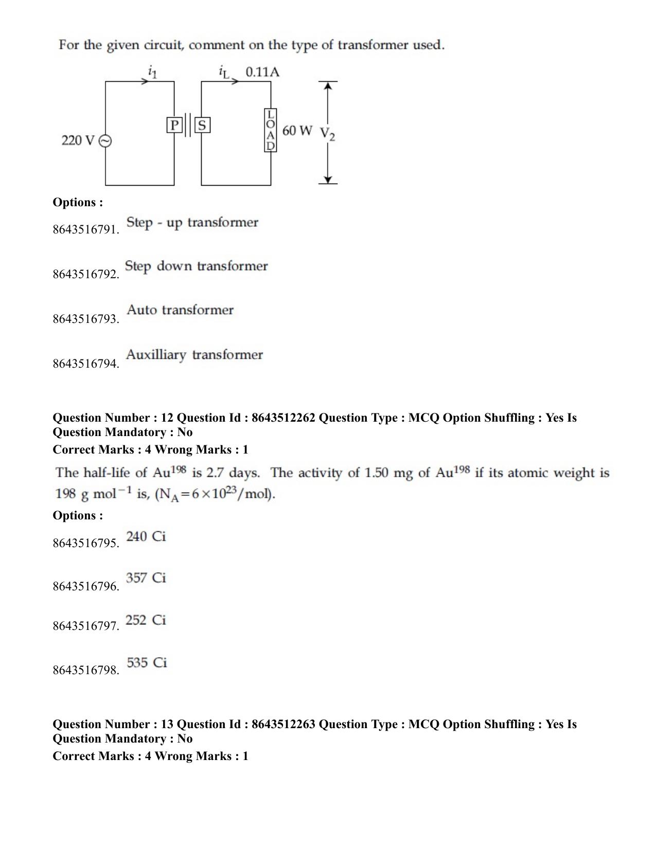 JEE Mains 2021: BTech	(Shift 2) 16-03-2021 Question Paper - Page 7