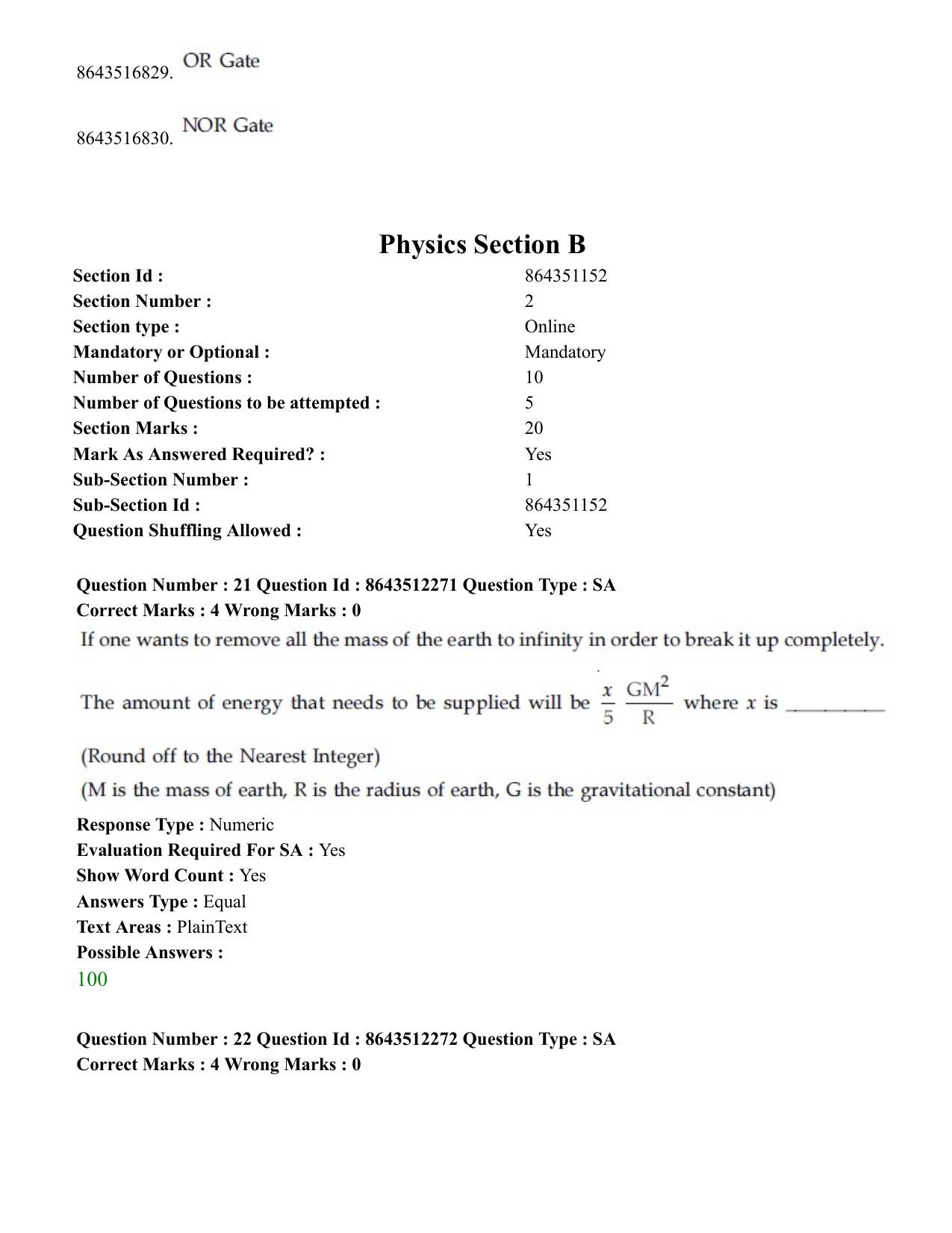 JEE Mains 2021: BTech	(Shift 2) 16-03-2021 Question Paper - Page 12