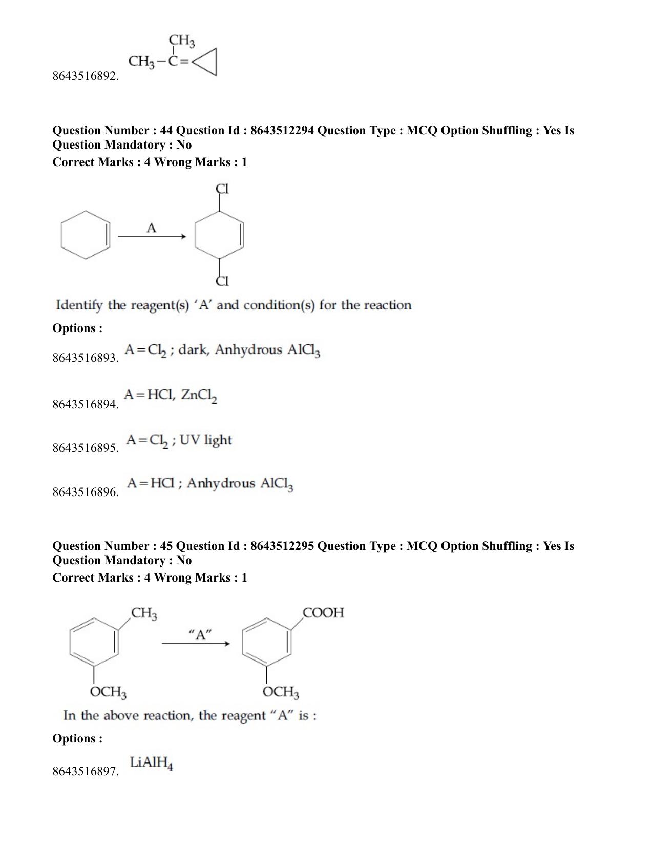 JEE Mains 2021: BTech	(Shift 2) 16-03-2021 Question Paper - Page 23