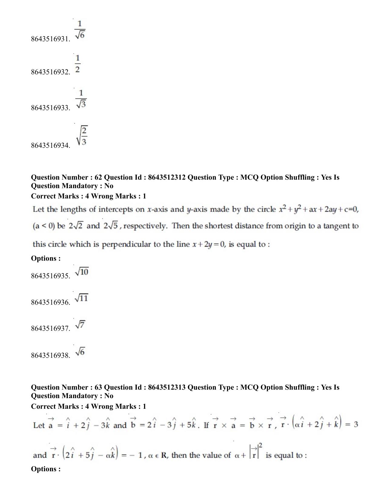 JEE Mains 2021: BTech	(Shift 2) 16-03-2021 Question Paper - Page 31
