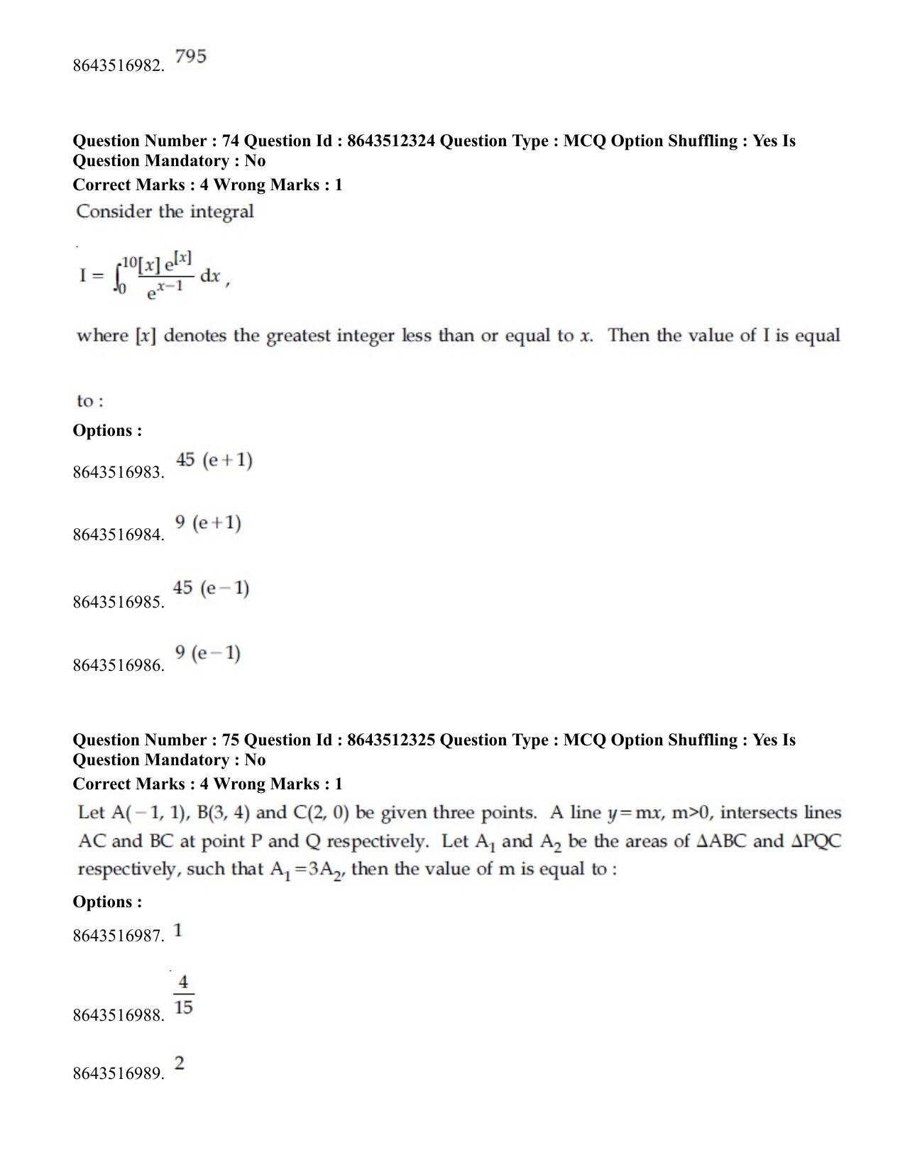 JEE Mains 2021: BTech	(Shift 2) 16-03-2021 Question Paper - Page 37