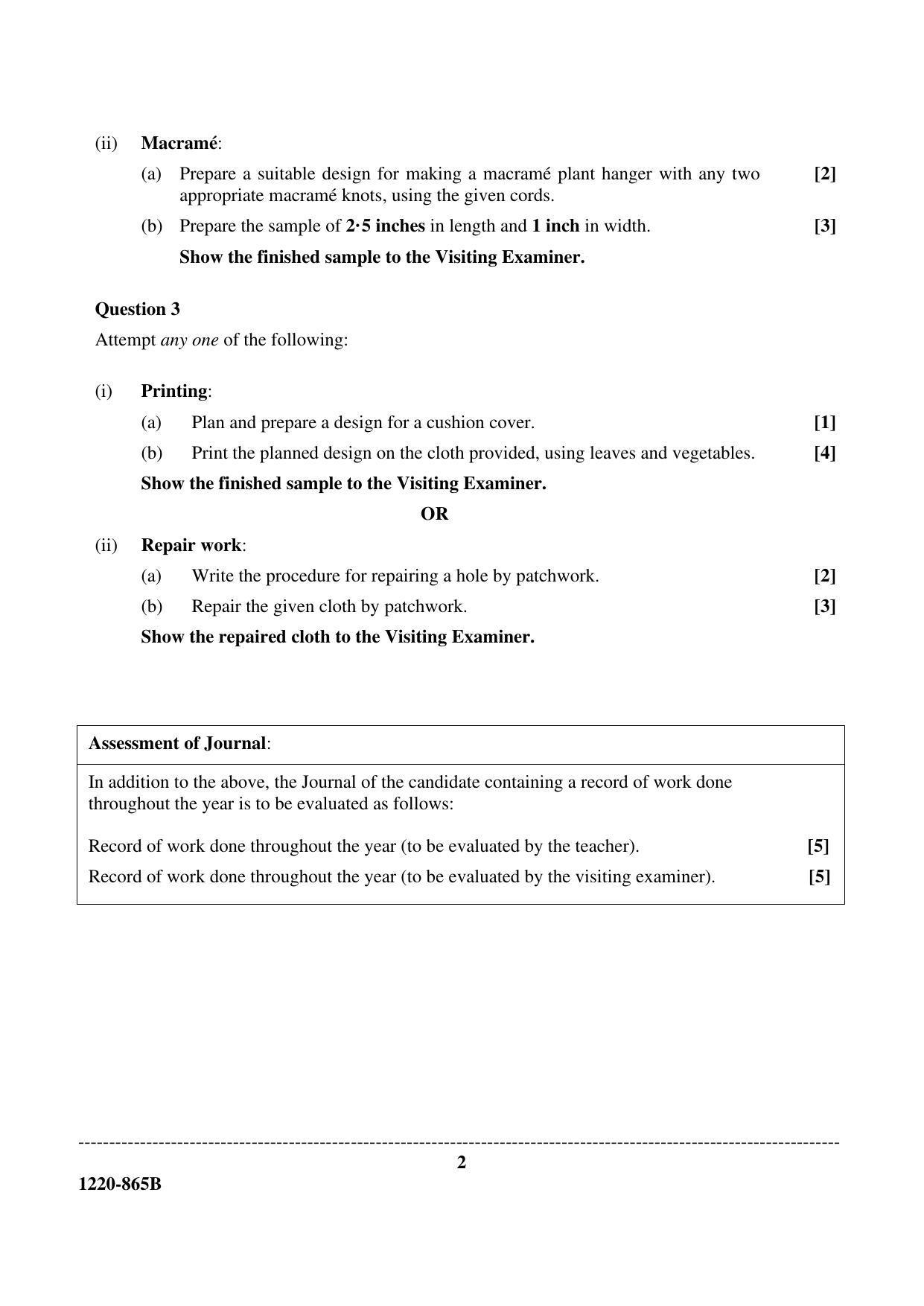 ISC Class 12 2020 Fashion Designing Paper II Question Paper - Page 2