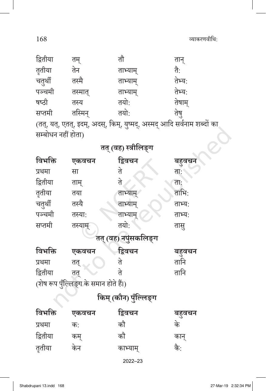 NCERT Book for Class 10 Sanskrit Chapter 13 शब्दरूपाणि - Page 15