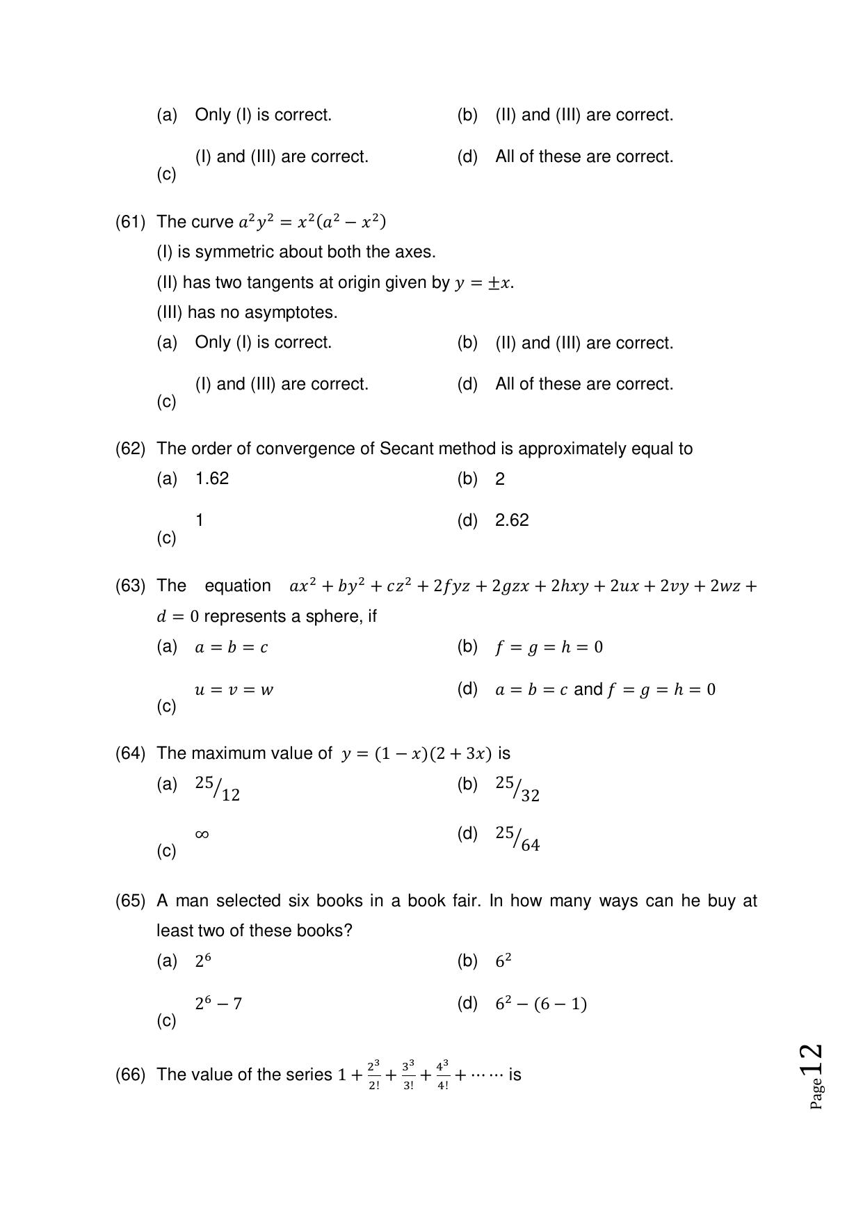 Odisha CPET 2021 STATISTICS Question Paper - Page 12