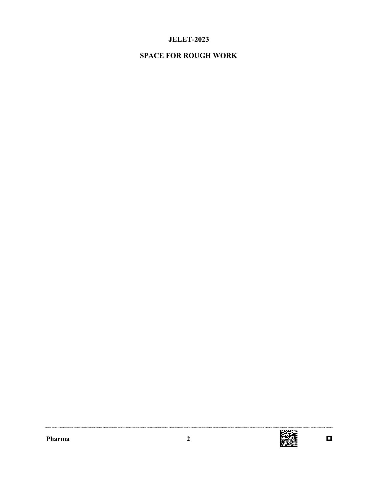 WBJEE JELET 2023 Paper II (Pharmacy) Question Papers - Page 2