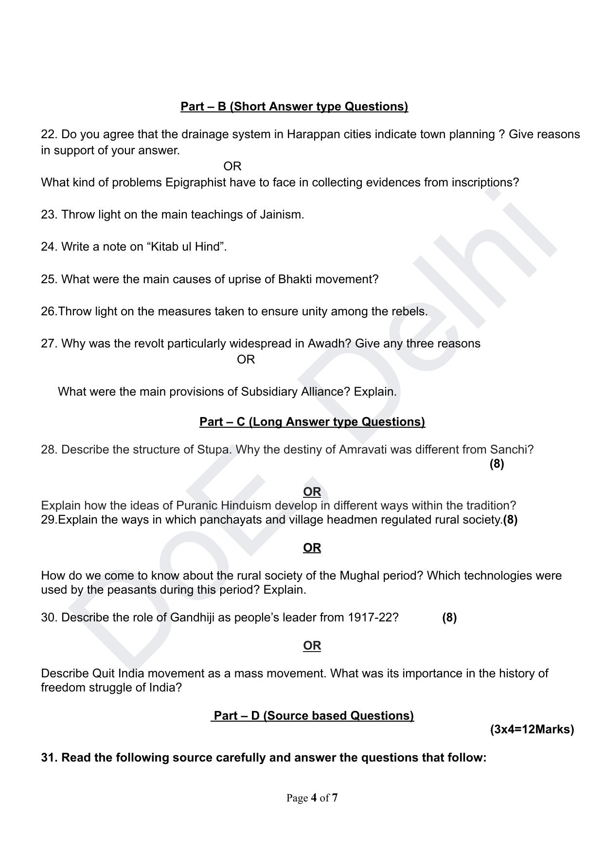 Edudel Class 12 History (English) Practice Papers-2 (2023-24) - Page 4