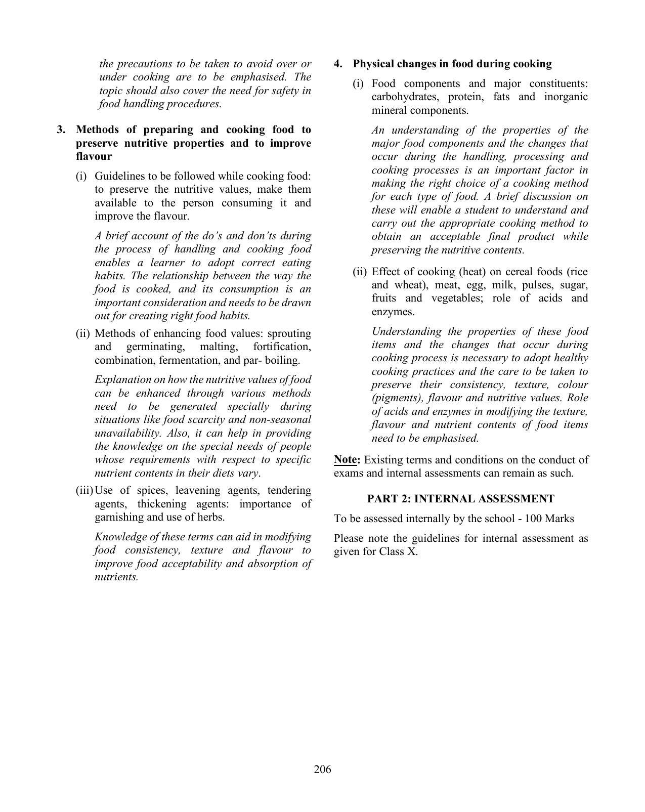 ICSE Cookery Syllabus 2026 - Page 2