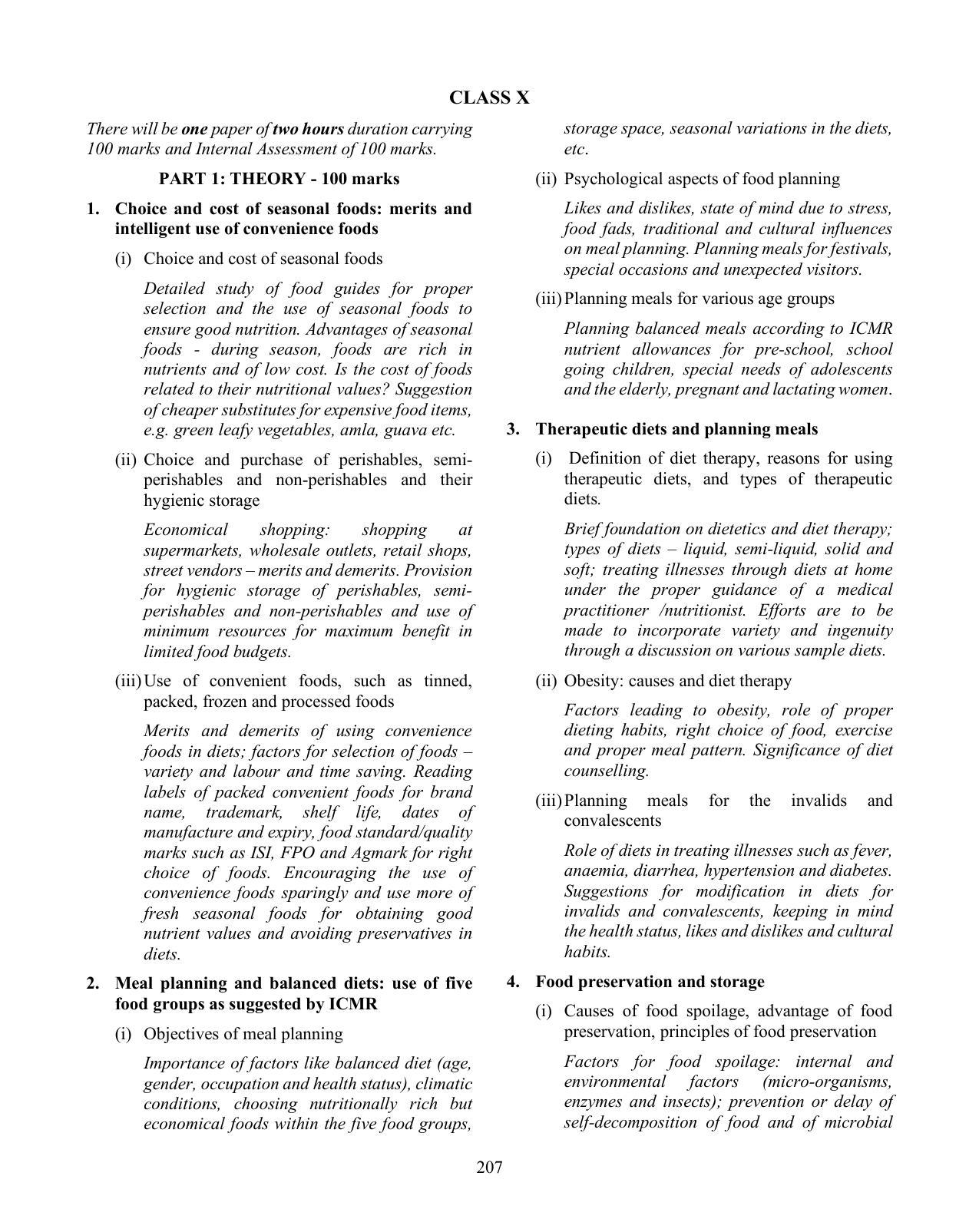 ICSE Cookery Syllabus 2026 - Page 3