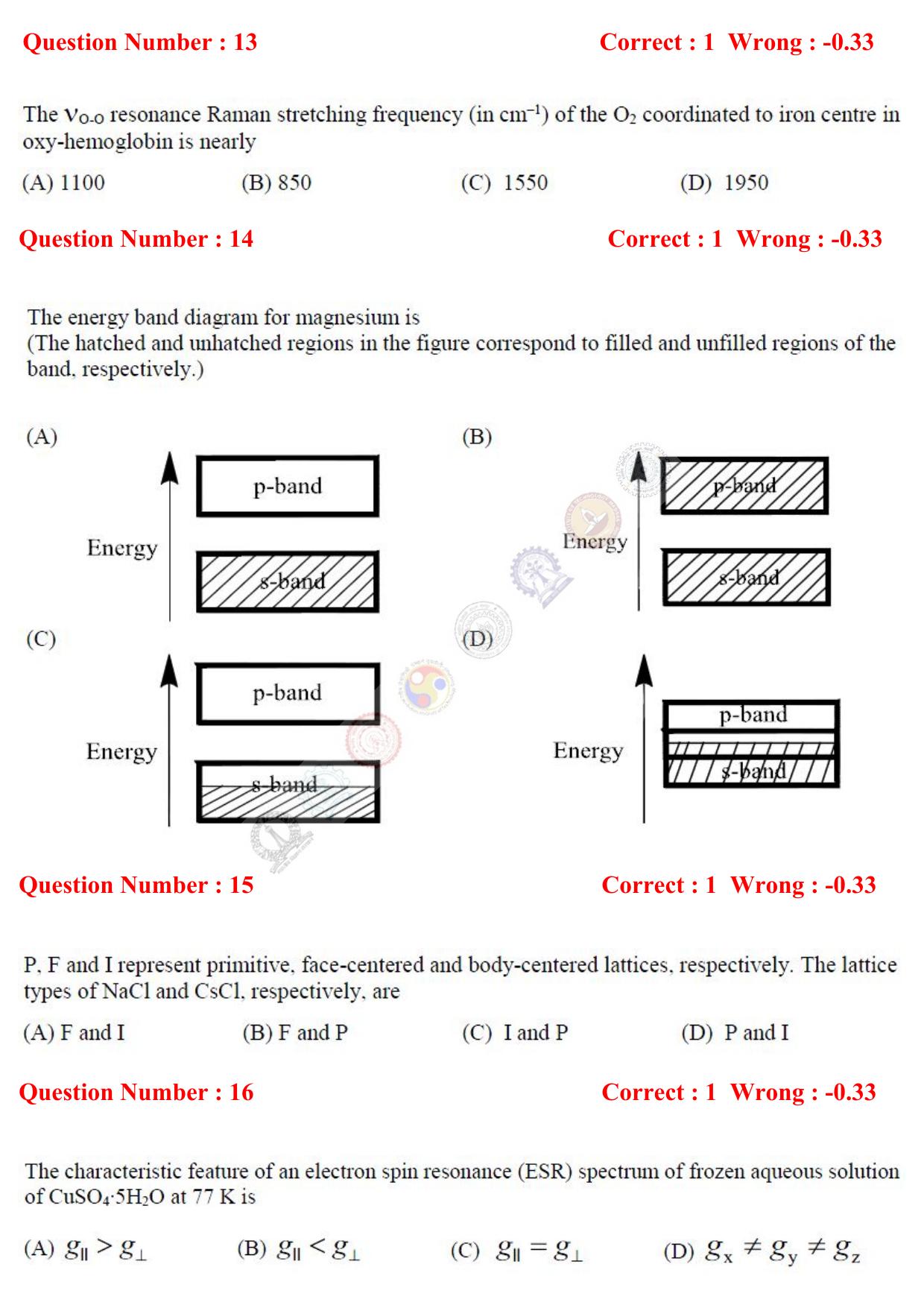 GATE 2017 Chemistry (CY) Question Paper with Answer Key - Page 4