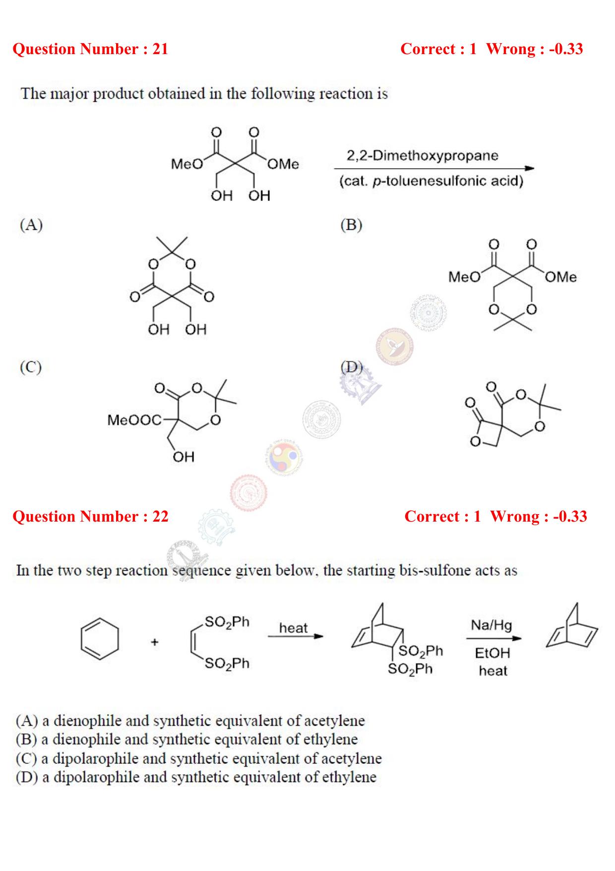 GATE 2017 Chemistry (CY) Question Paper with Answer Key - Page 7