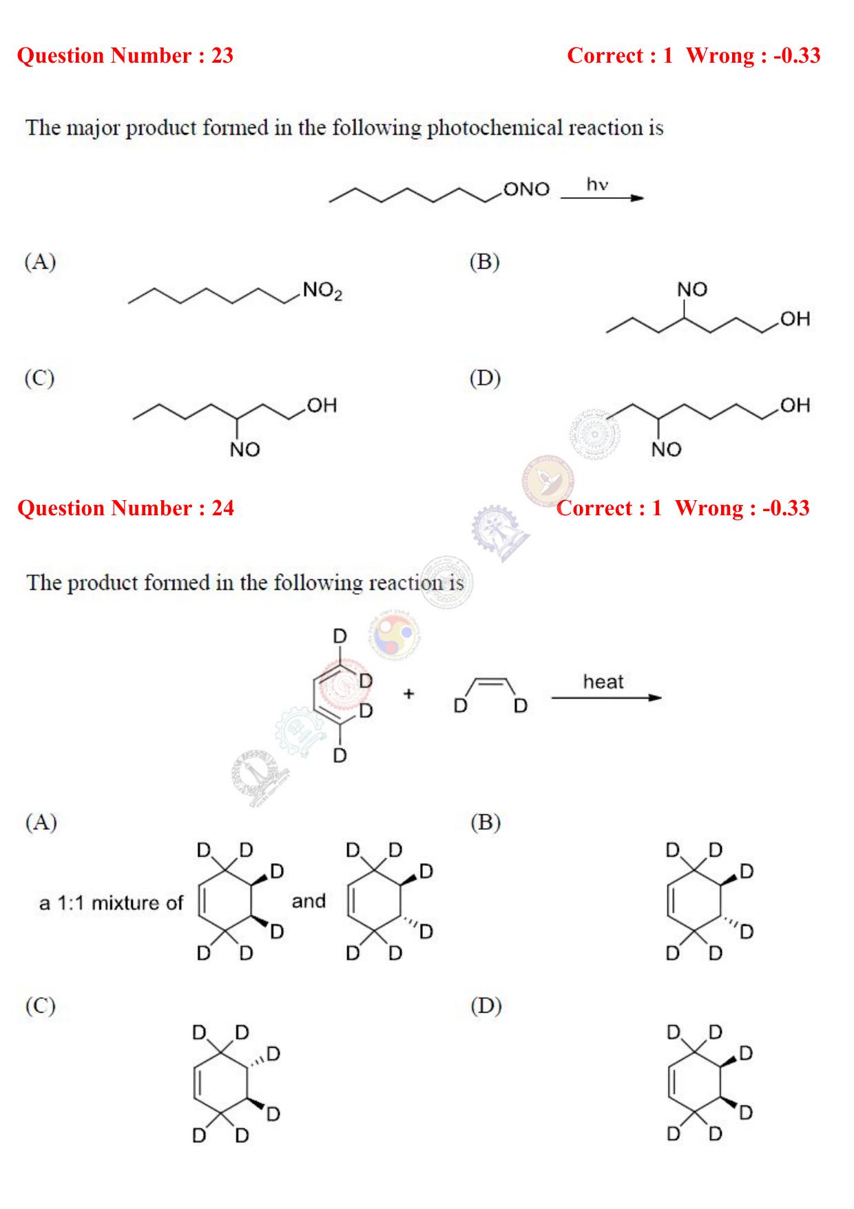 GATE 2017 Chemistry (CY) Question Paper with Answer Key - Page 8