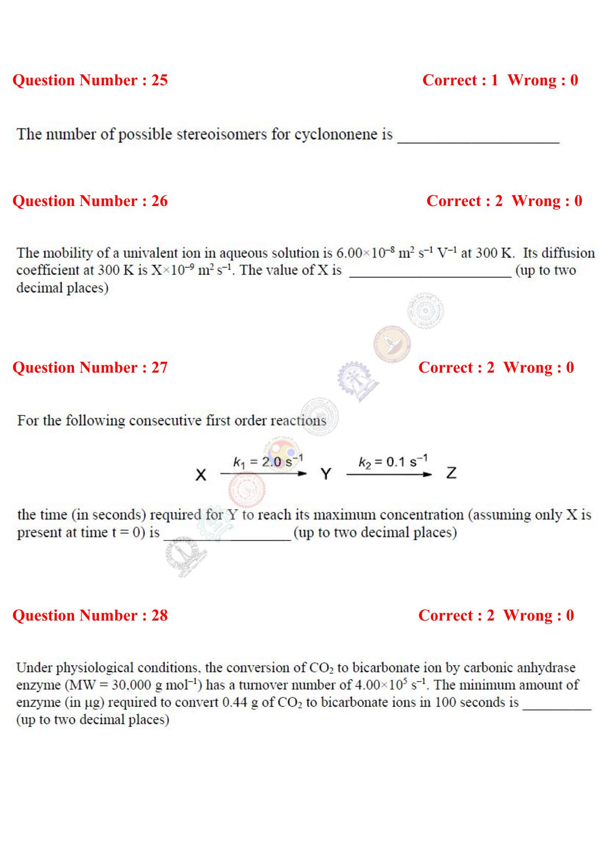 GATE 2017 Chemistry (CY) Question Paper with Answer Key - Page 9