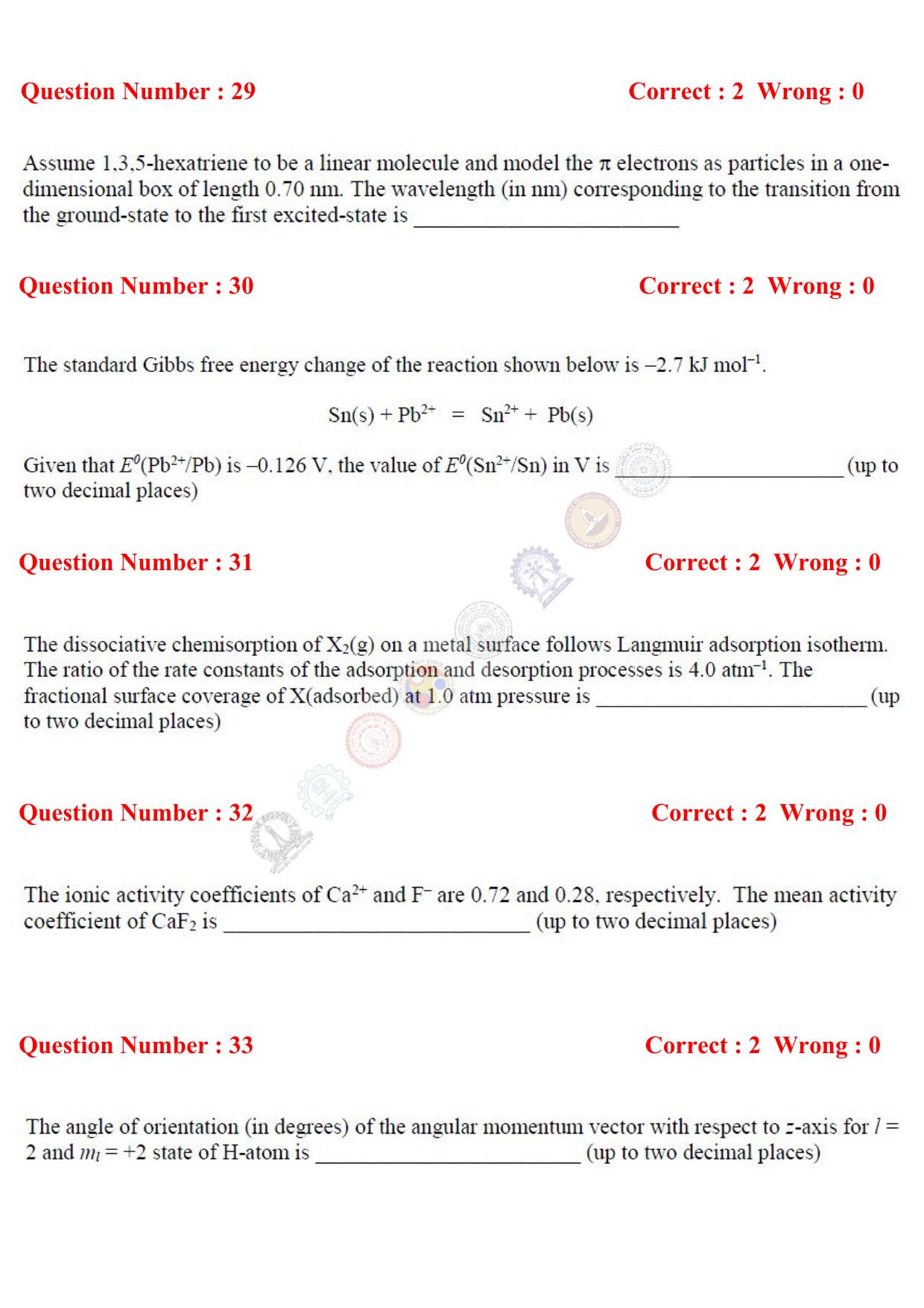 GATE 2017 Chemistry (CY) Question Paper with Answer Key - Page 10