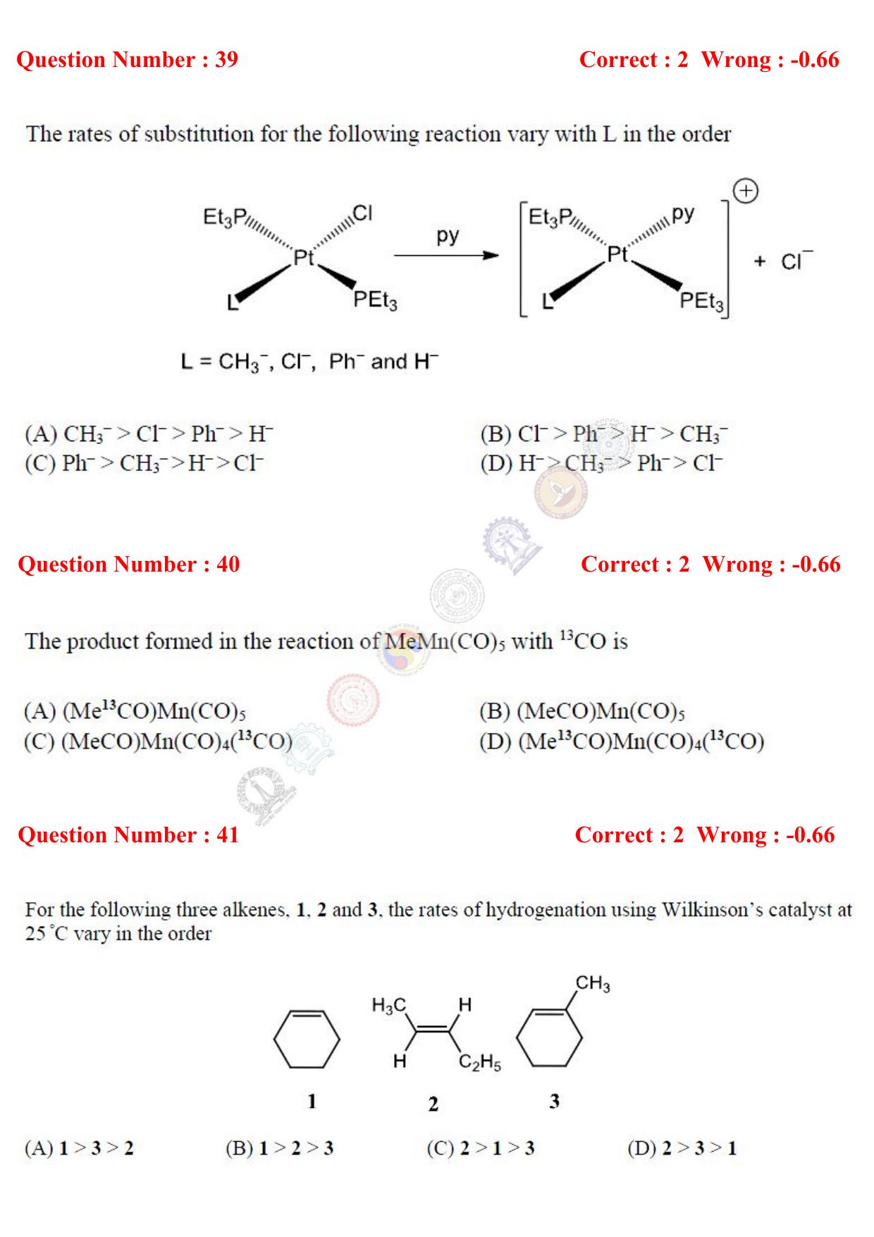 GATE 2017 Chemistry (CY) Question Paper with Answer Key - Page 12