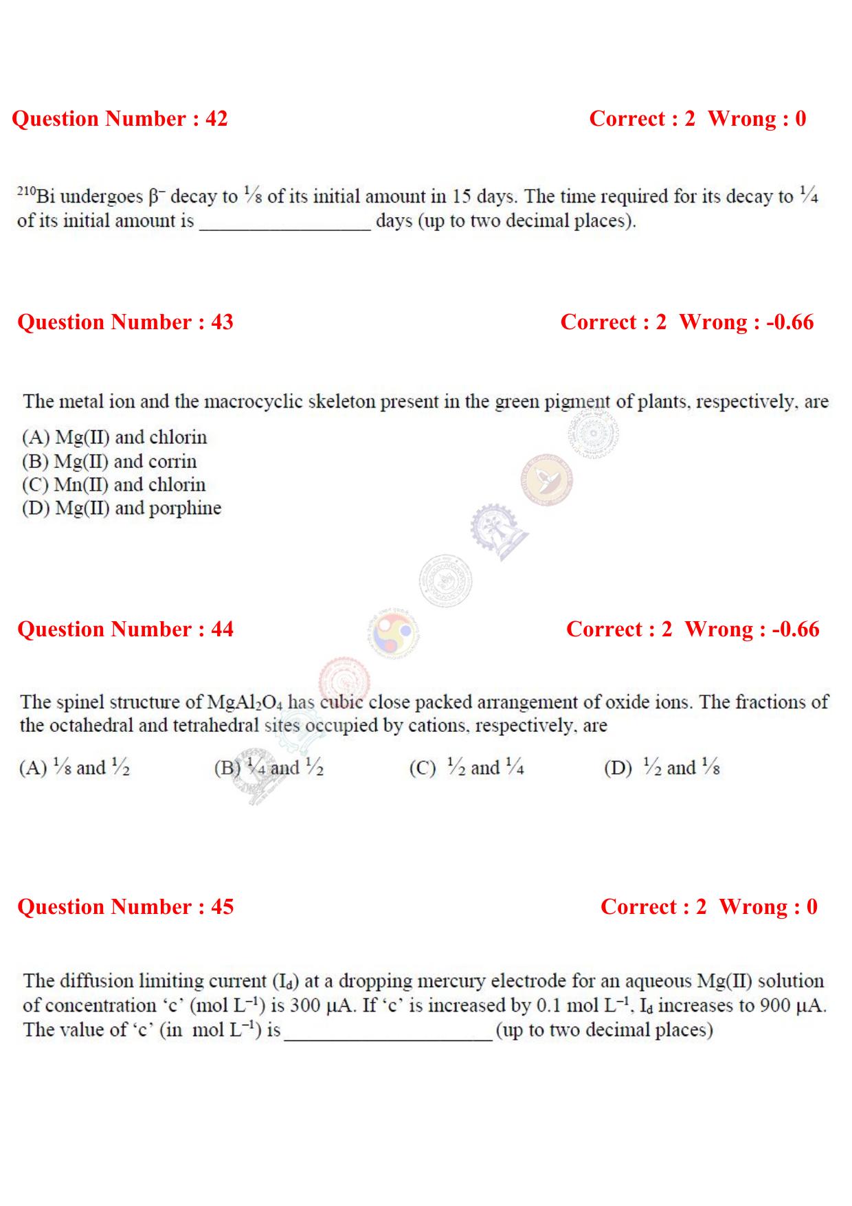 GATE 2017 Chemistry (CY) Question Paper with Answer Key - Page 13