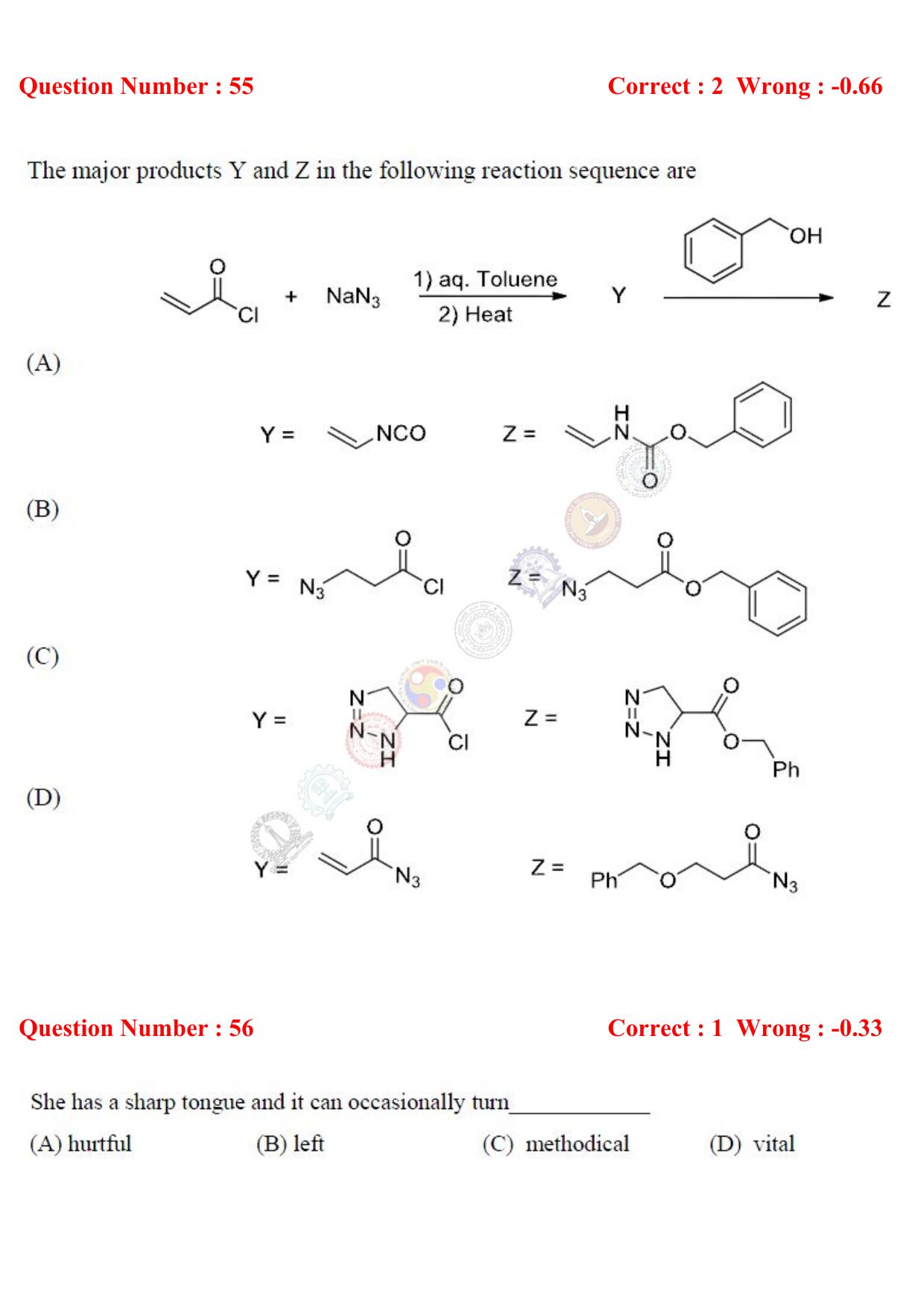 GATE 2017 Chemistry (CY) Question Paper with Answer Key - Page 19