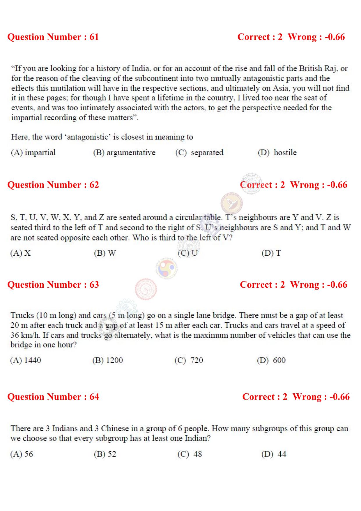 GATE 2017 Chemistry (CY) Question Paper with Answer Key - Page 21