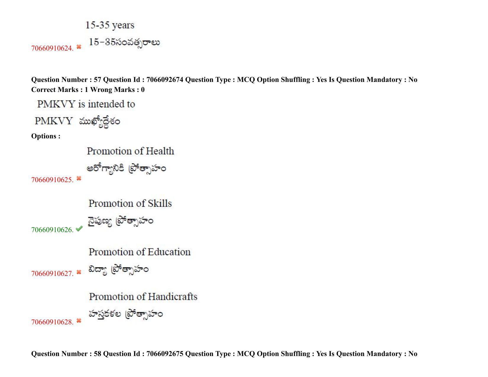 TS CPGET 2020 Master of Social Work (MSW) (Shift 2) Question Paper with Answer Key - Page 52