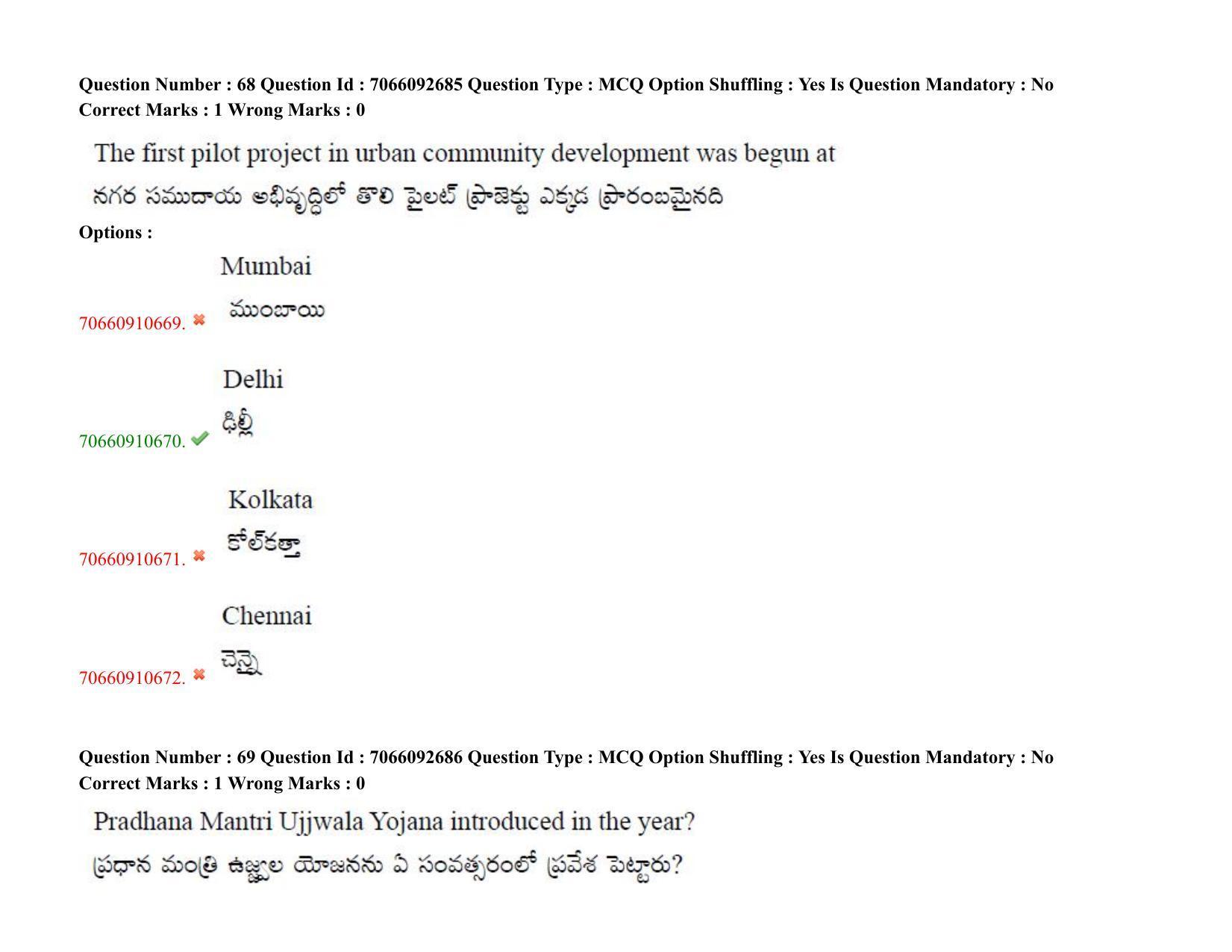 TS CPGET 2020 Master of Social Work (MSW) (Shift 2) Question Paper with Answer Key - Page 60