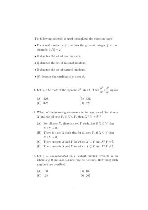 ISI Admission Test M.Tech (CS) - Computer Science (PCA) 2024 Sample Paper