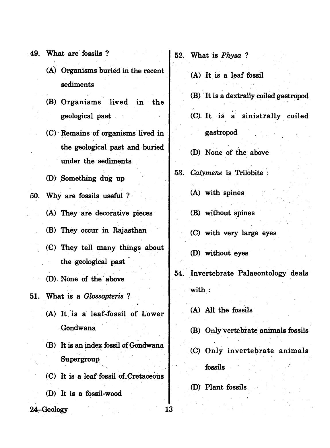URATPG 2015 Geology Question Paper - Page 13
