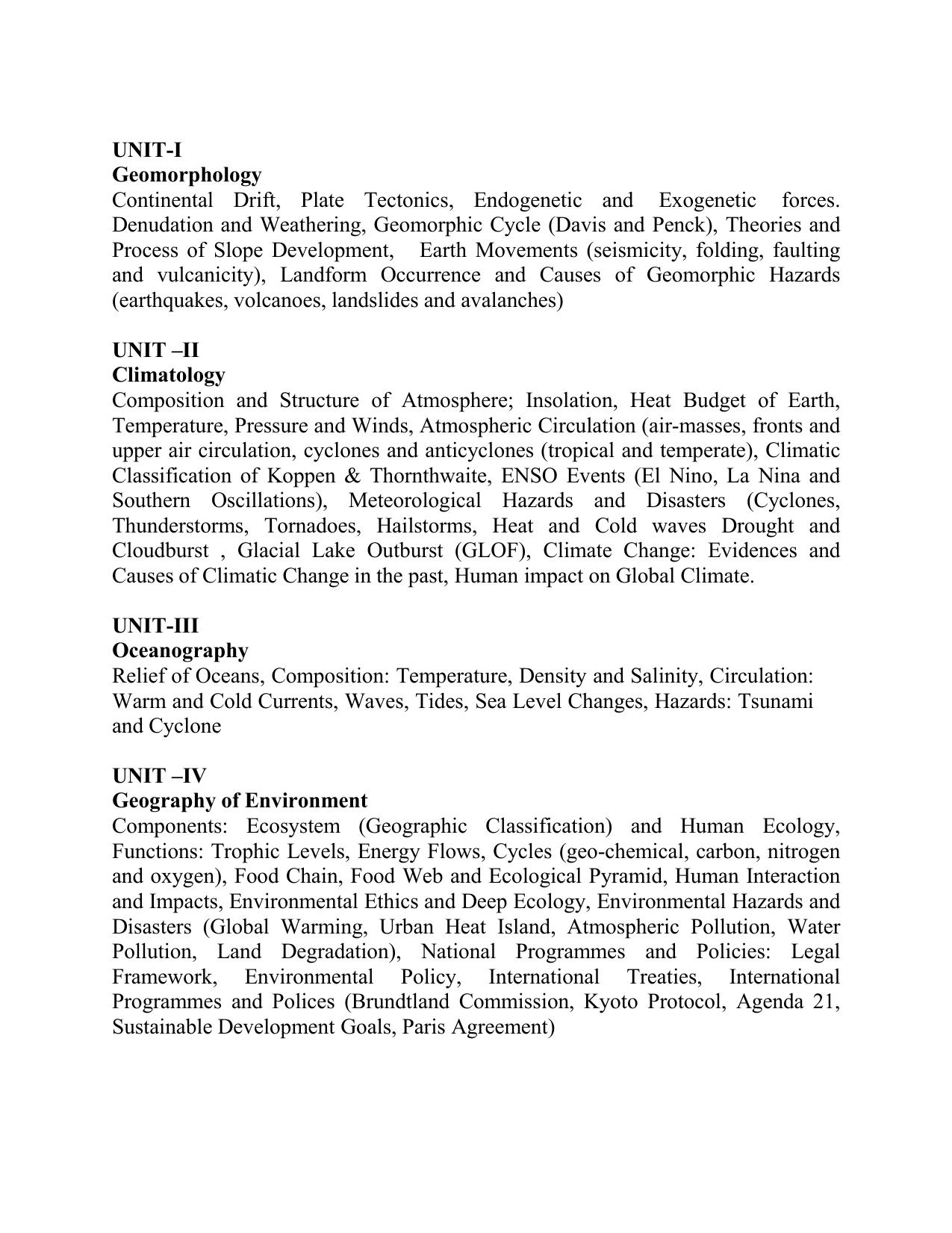 TNSET Syllabus - Geography - Page 2