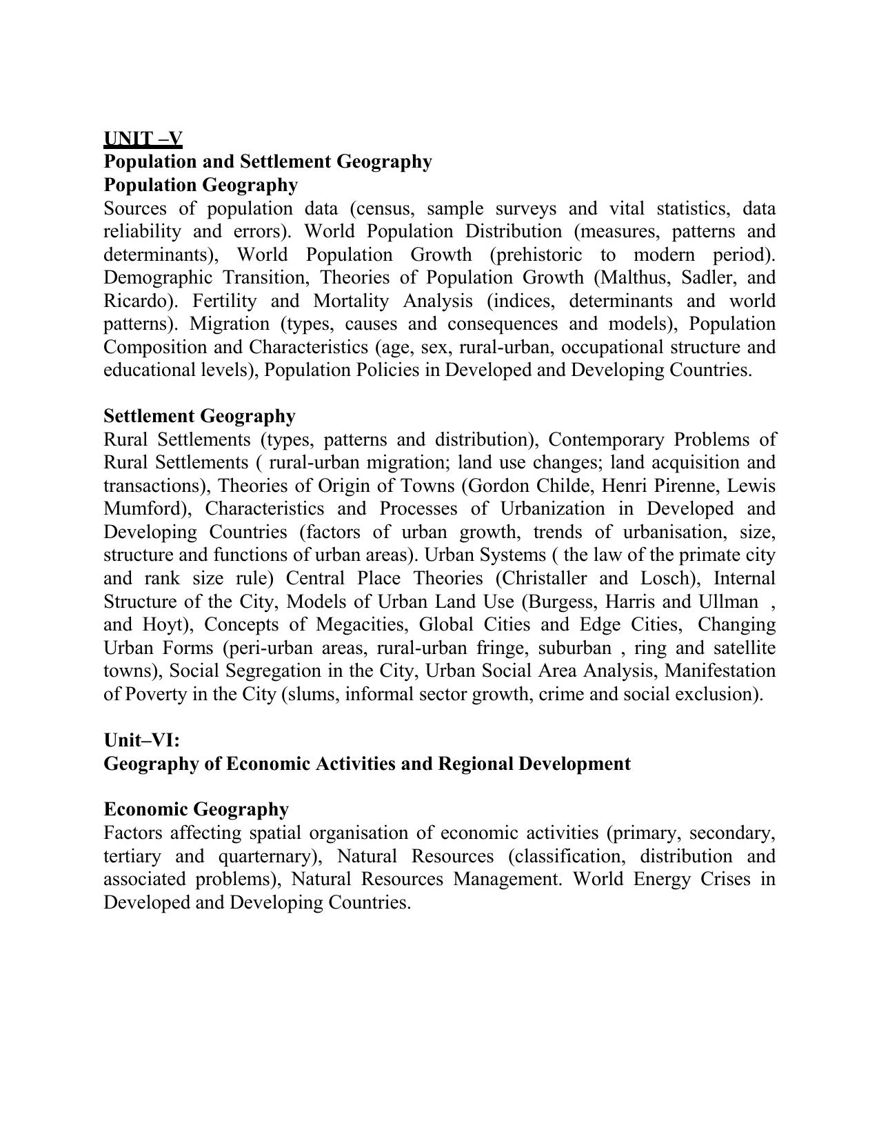 TNSET Syllabus - Geography - Page 3