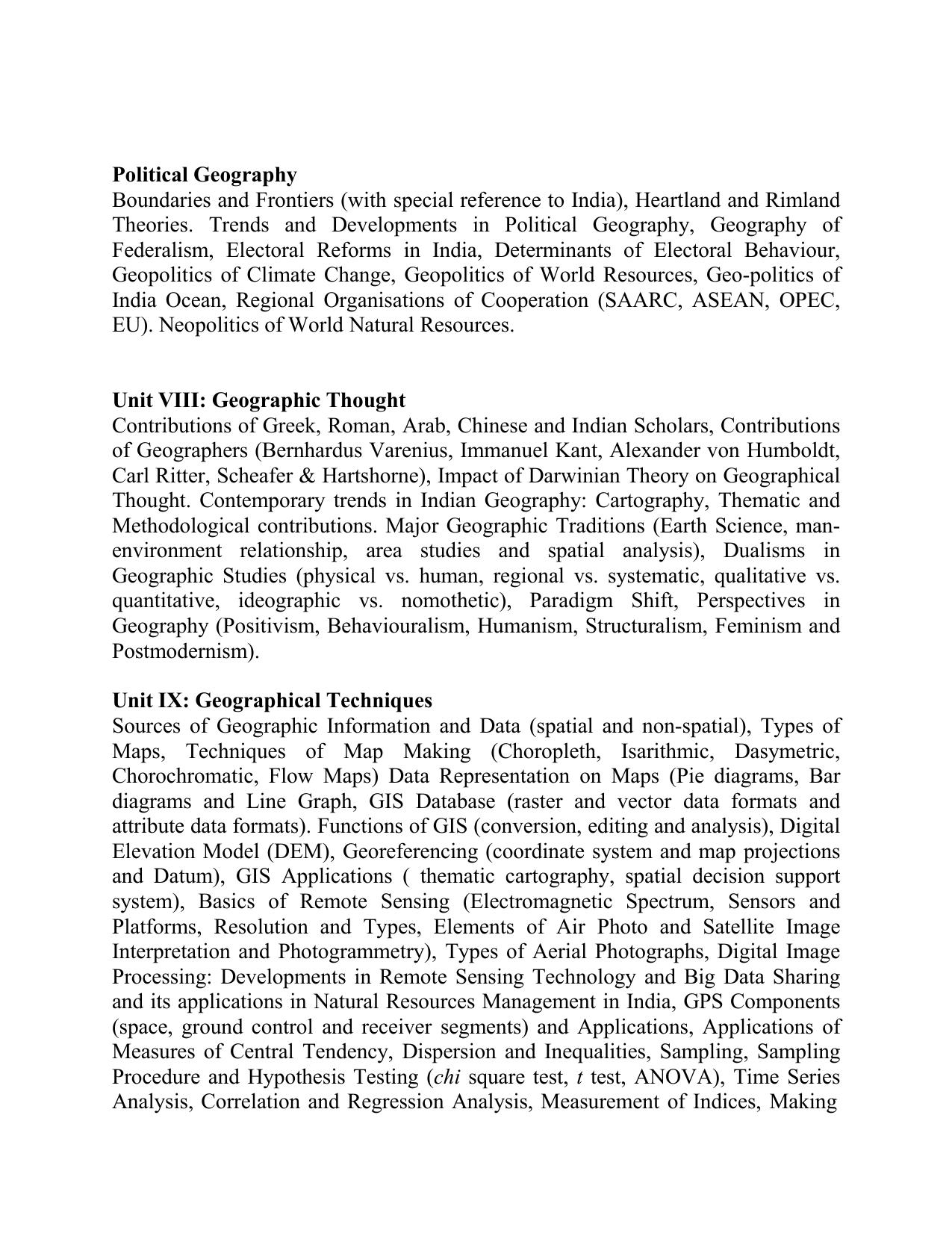 TNSET Syllabus - Geography - Page 5