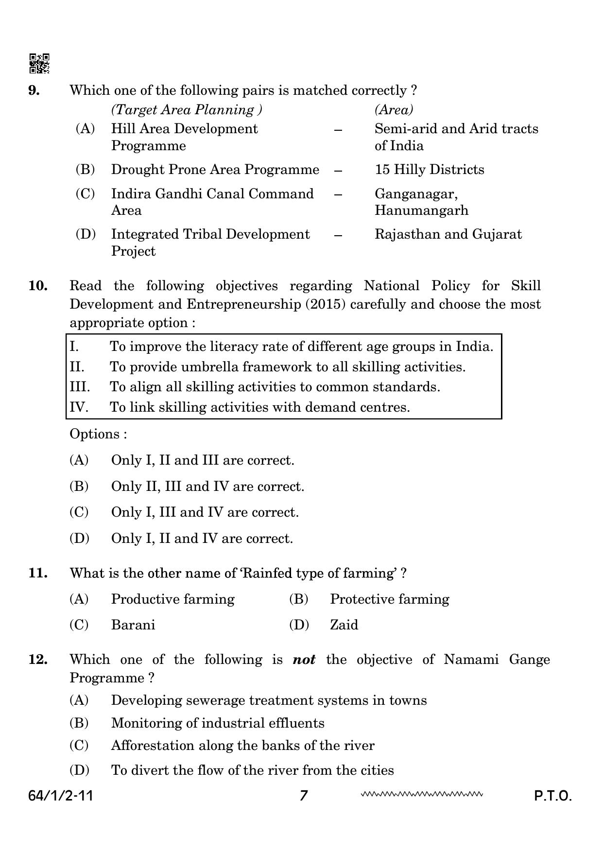 CBSE Class 12 64-1-2 Geography 2024 Question Paper - Page 7