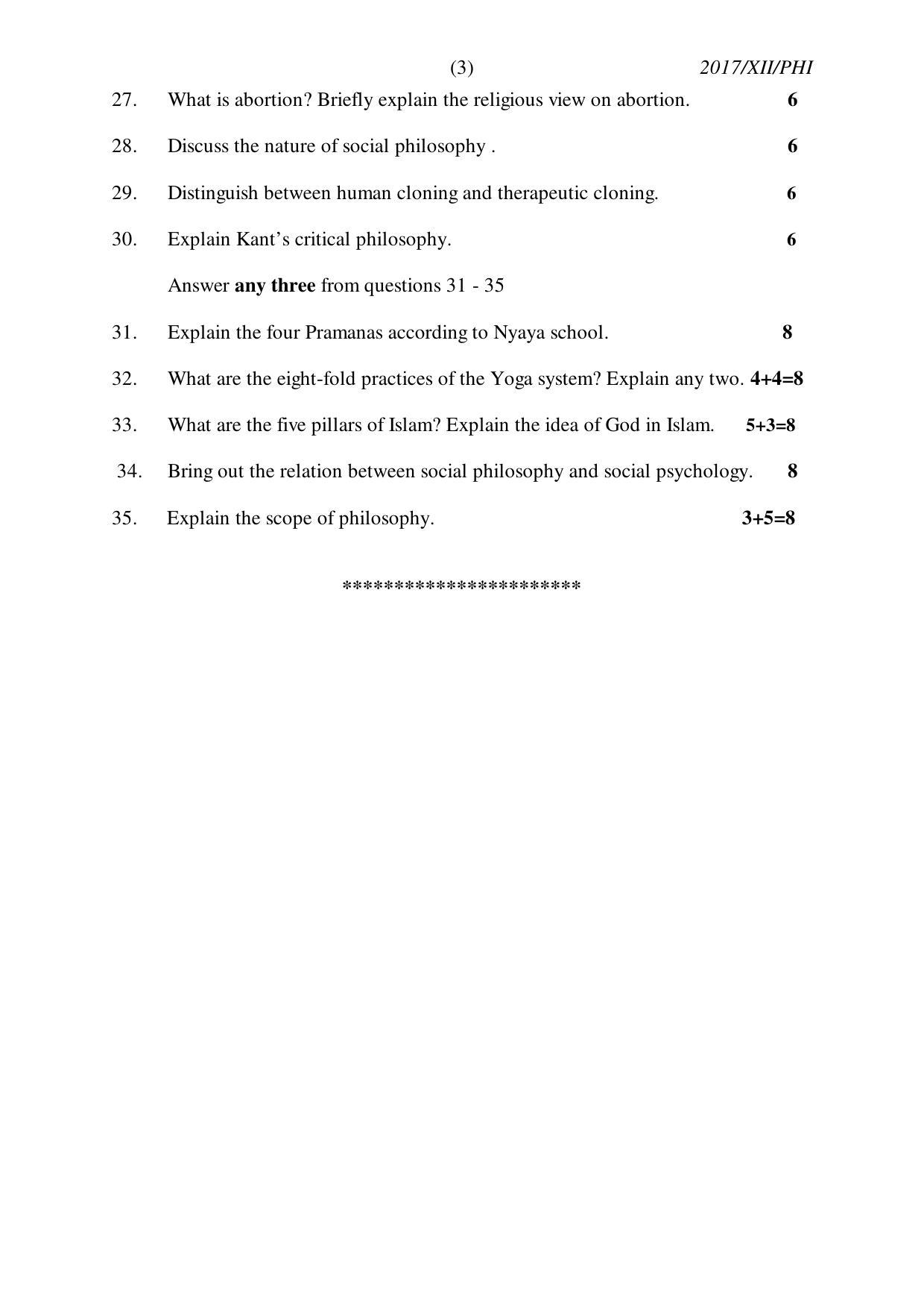 Nagaland Board Class 12 PHILOSOPHY 2017 Question Papers - Page 3