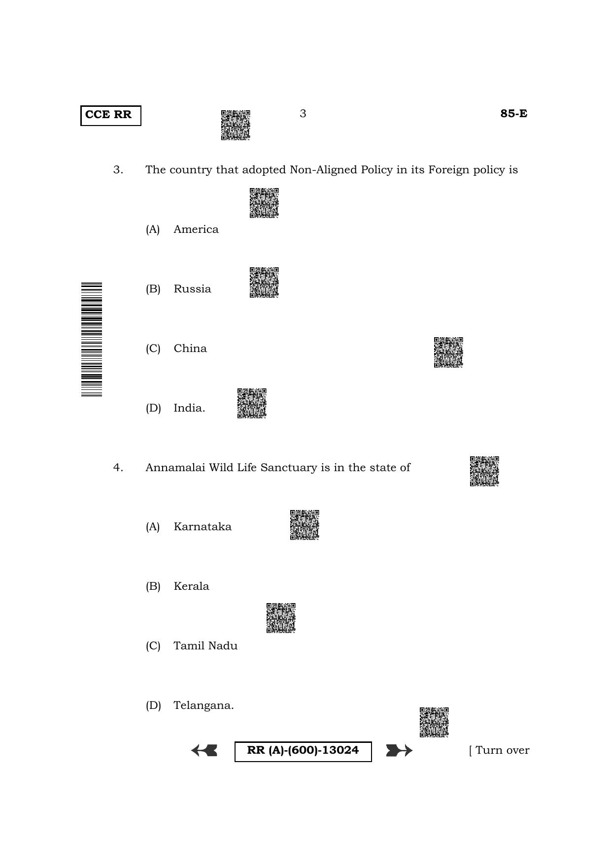Karnataka SSLC Social Science - English Medium (Supplementary) Question Paper 2022 (A Version) - Page 3