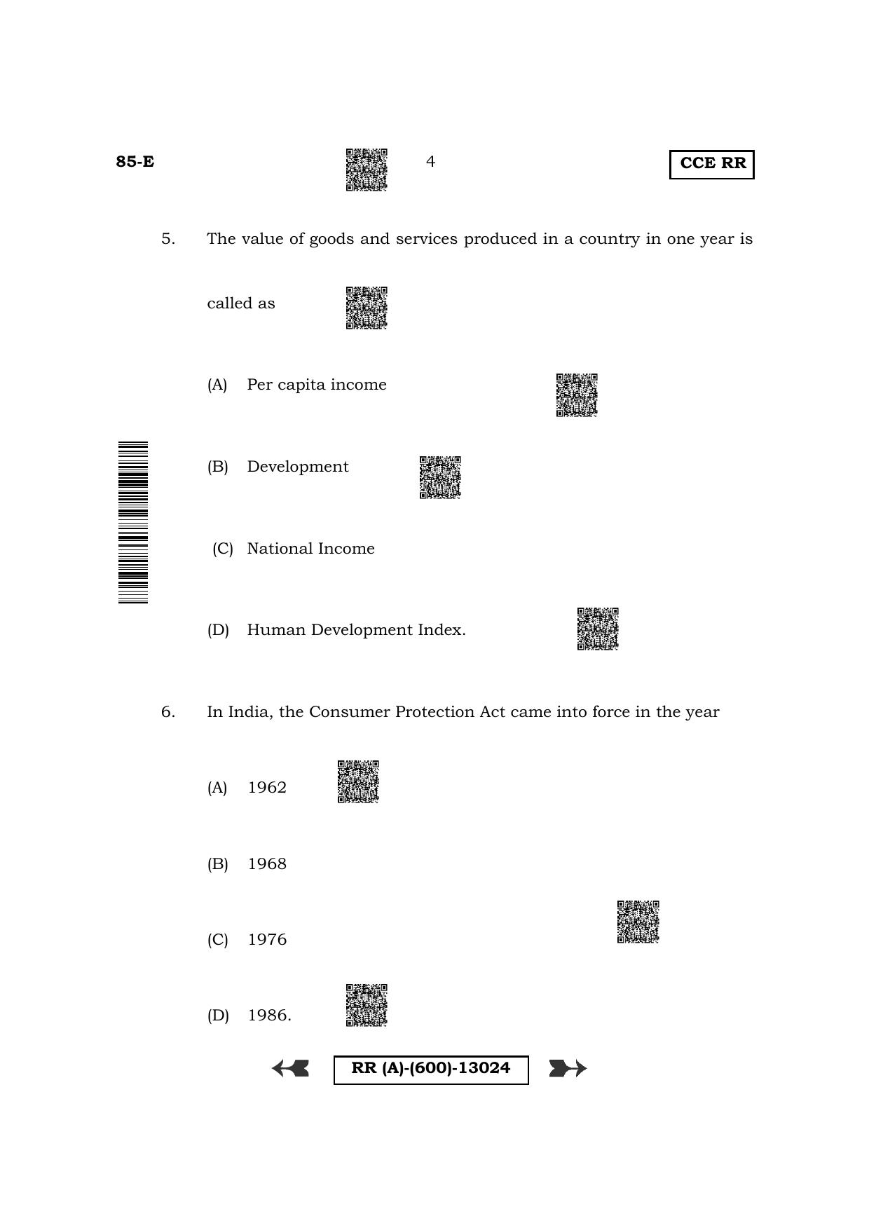 Karnataka SSLC Social Science - English Medium (Supplementary) Question Paper 2022 (A Version) - Page 4