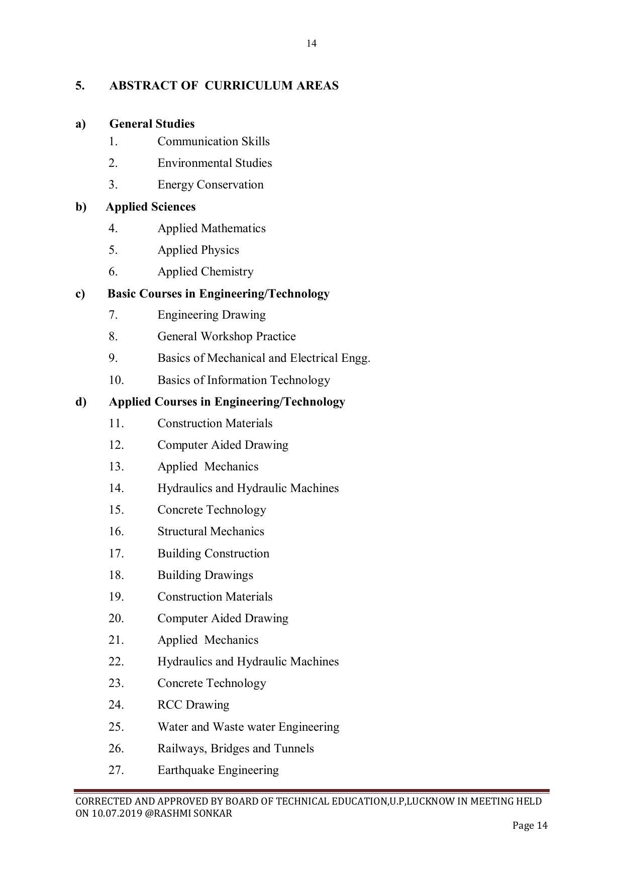 EFFECTIVE FROM JULY 2019-20 - SIX SEMESTER DIPLOMA COURSE IN CIVIL ENGINEERING - Page 14