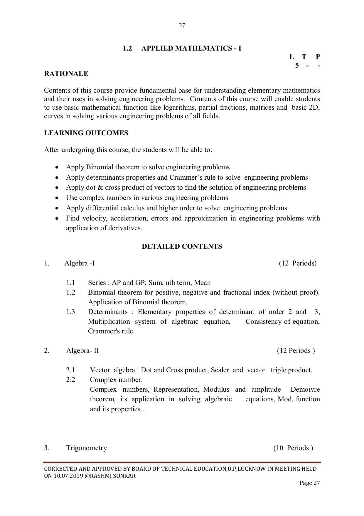 EFFECTIVE FROM JULY 2019-20 - SIX SEMESTER DIPLOMA COURSE IN CIVIL ENGINEERING - Page 27
