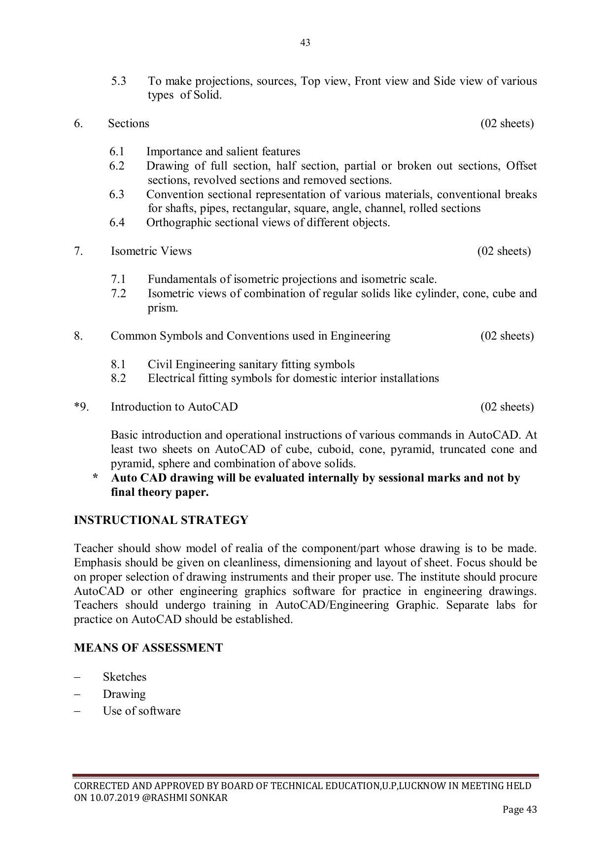 EFFECTIVE FROM JULY 2019-20 - SIX SEMESTER DIPLOMA COURSE IN CIVIL ENGINEERING - Page 43