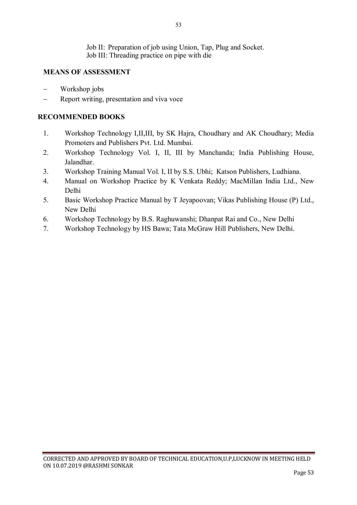 EFFECTIVE FROM JULY 2019-20 - SIX SEMESTER DIPLOMA COURSE IN CIVIL ENGINEERING - Page 53