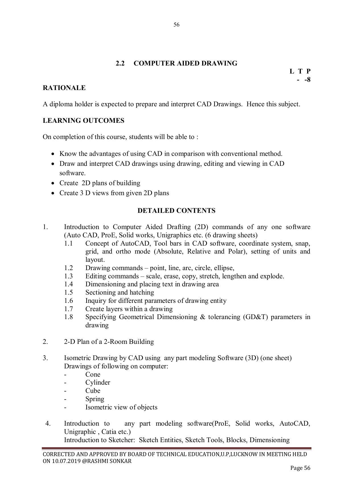 EFFECTIVE FROM JULY 2019-20 - SIX SEMESTER DIPLOMA COURSE IN CIVIL ENGINEERING - Page 56
