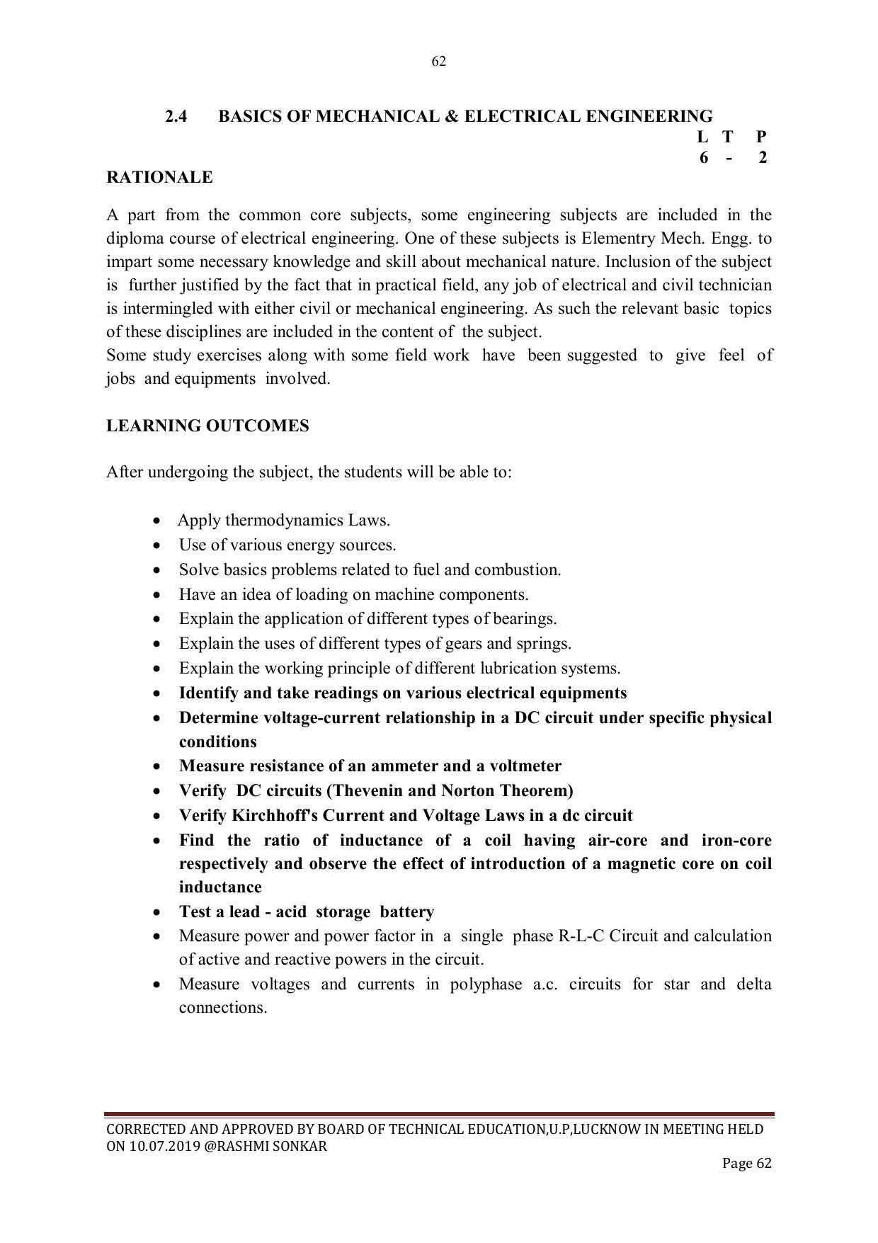 EFFECTIVE FROM JULY 2019-20 - SIX SEMESTER DIPLOMA COURSE IN CIVIL ENGINEERING - Page 62