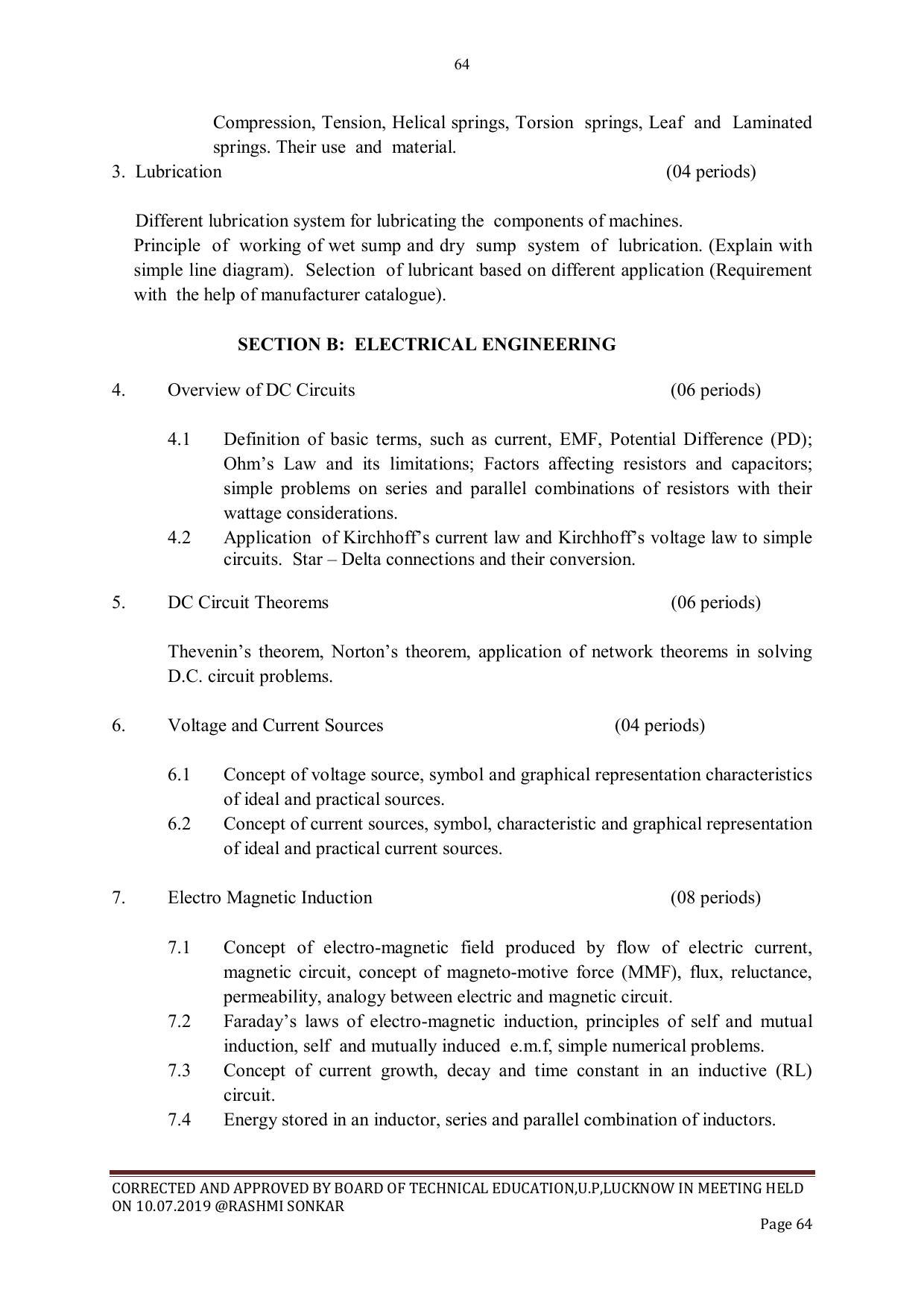 EFFECTIVE FROM JULY 2019-20 - SIX SEMESTER DIPLOMA COURSE IN CIVIL ENGINEERING - Page 64