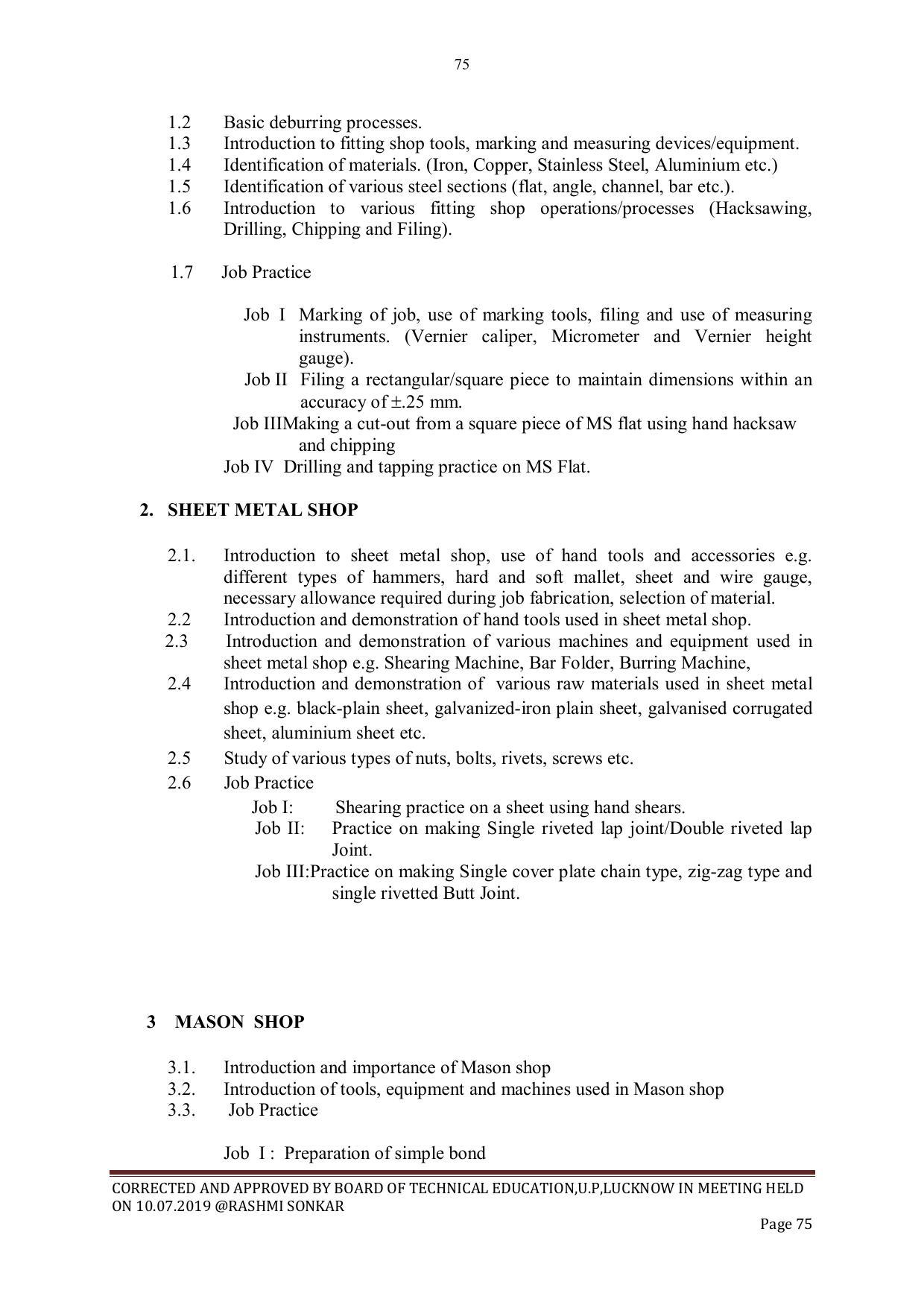 EFFECTIVE FROM JULY 2019-20 - SIX SEMESTER DIPLOMA COURSE IN CIVIL ENGINEERING - Page 75