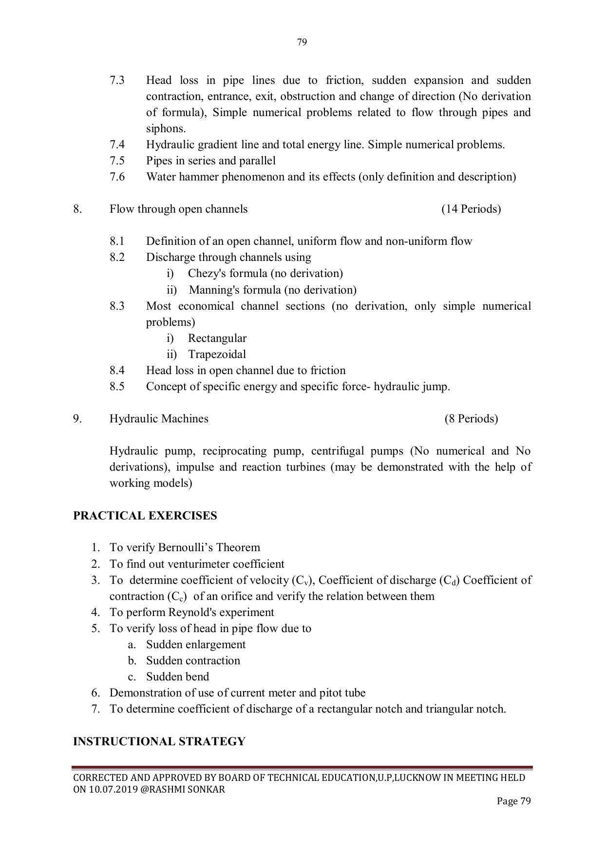 EFFECTIVE FROM JULY 2019-20 - SIX SEMESTER DIPLOMA COURSE IN CIVIL ENGINEERING - Page 79